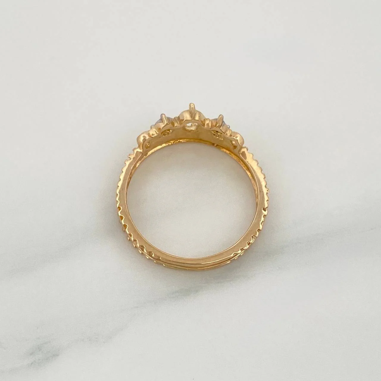 Anillo Corona 2.5gr / T5 1/2 / Dos Oros Amarillo Blanco 18K % - Image 3