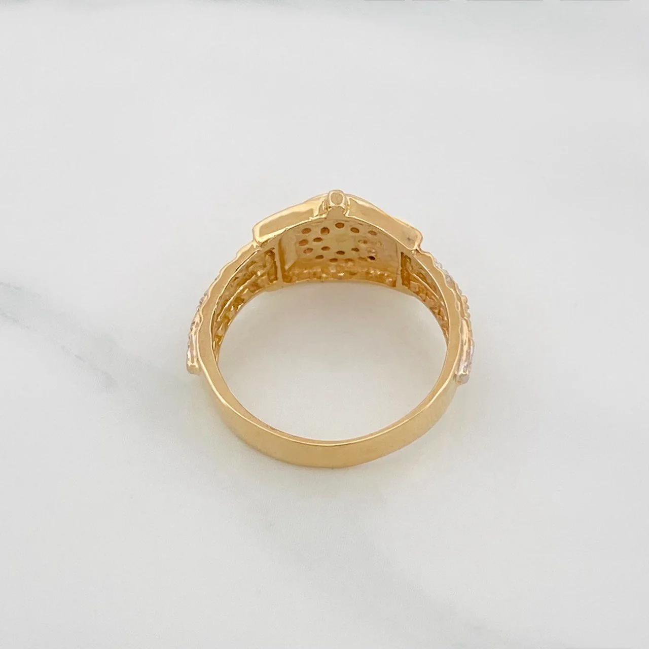 Anillo Corona 3.8g / T6 1/2 Dos Oros Amarillo Blanco 18K - Image 4