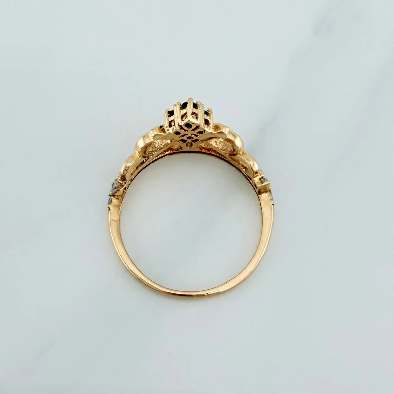 Anillo Corona 3gr / T7 1/4 / Dos Oros Amarillo Blanco 18K % - Image 3