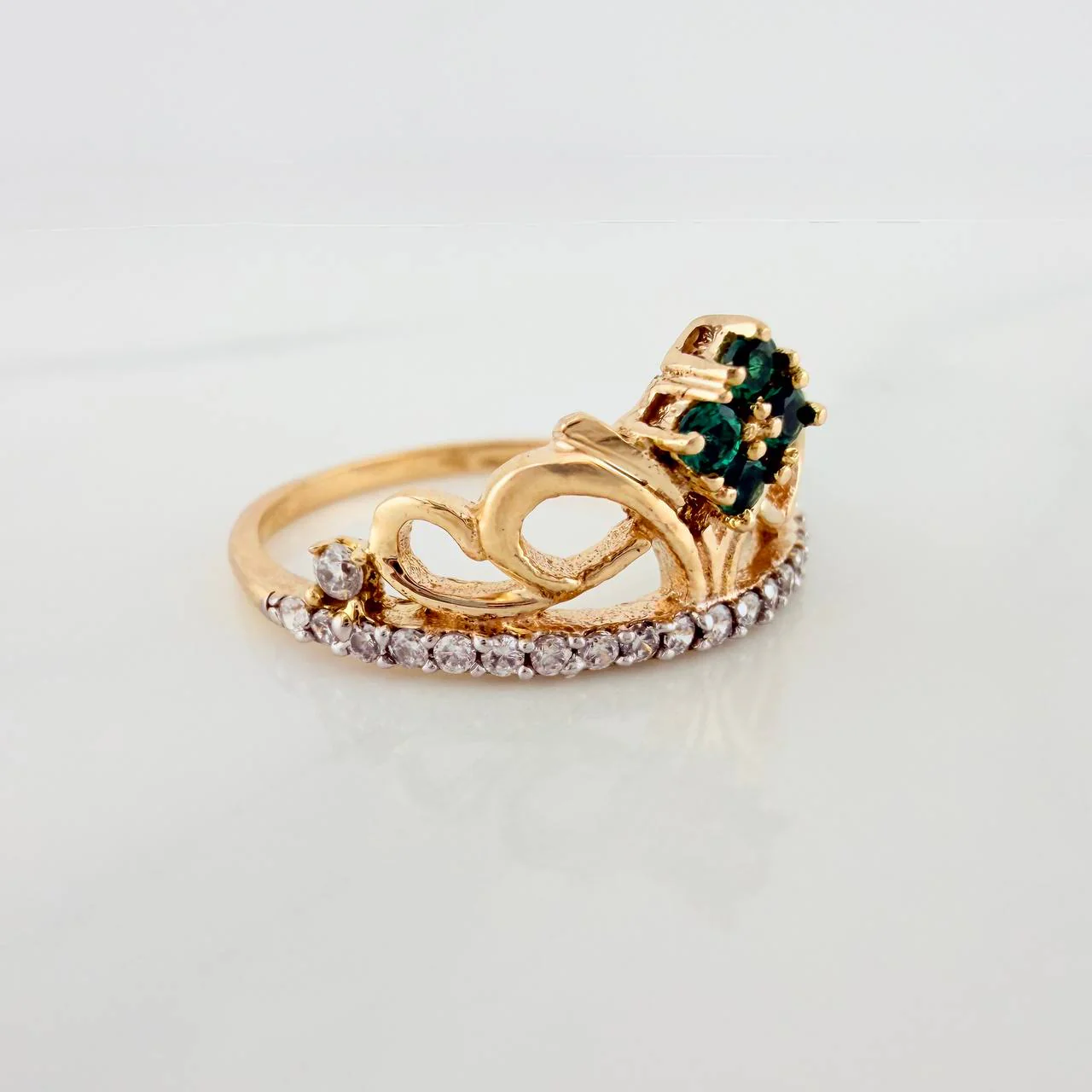Anillo Corona 3gr / T7 1/4 / Dos Oros Amarillo Blanco 18K % - Image 4