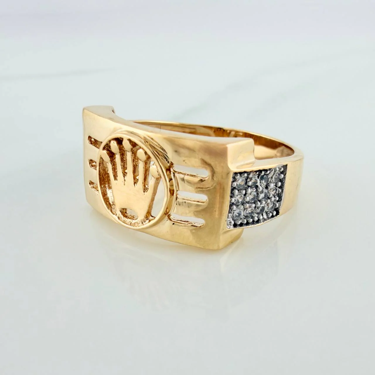 Anillo Corona 5.65gr / T9 3/4 / Dos Oros Amarillo Blanco 18K % - Image 2