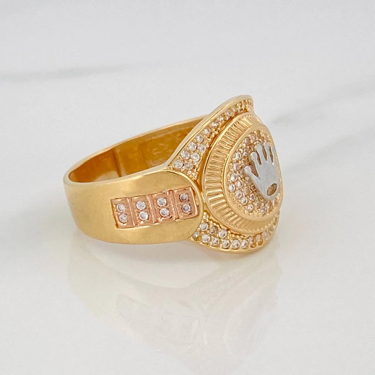 Anillo Corona 6.9g / T10 1/2 Tres Oros 18K - Image 2