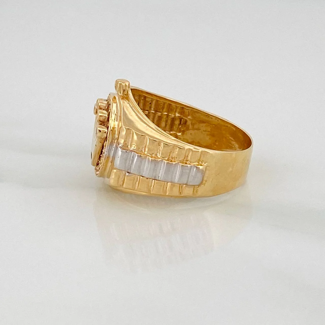 Anillo Corona 7.35gr / T7 / Dos Oros Amarillo Blanco 18K $ - Image 3