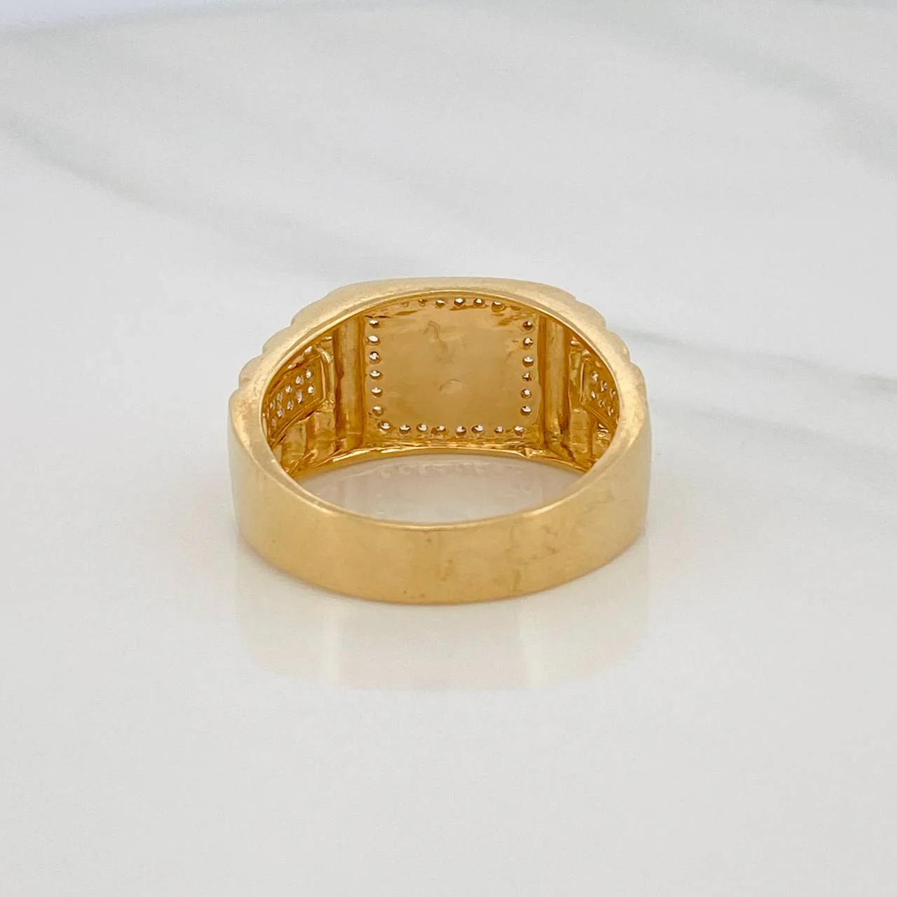 Anillo Corona 8g / T10 3/4 Dos Oros Amarillo Blanco 18K - Image 4