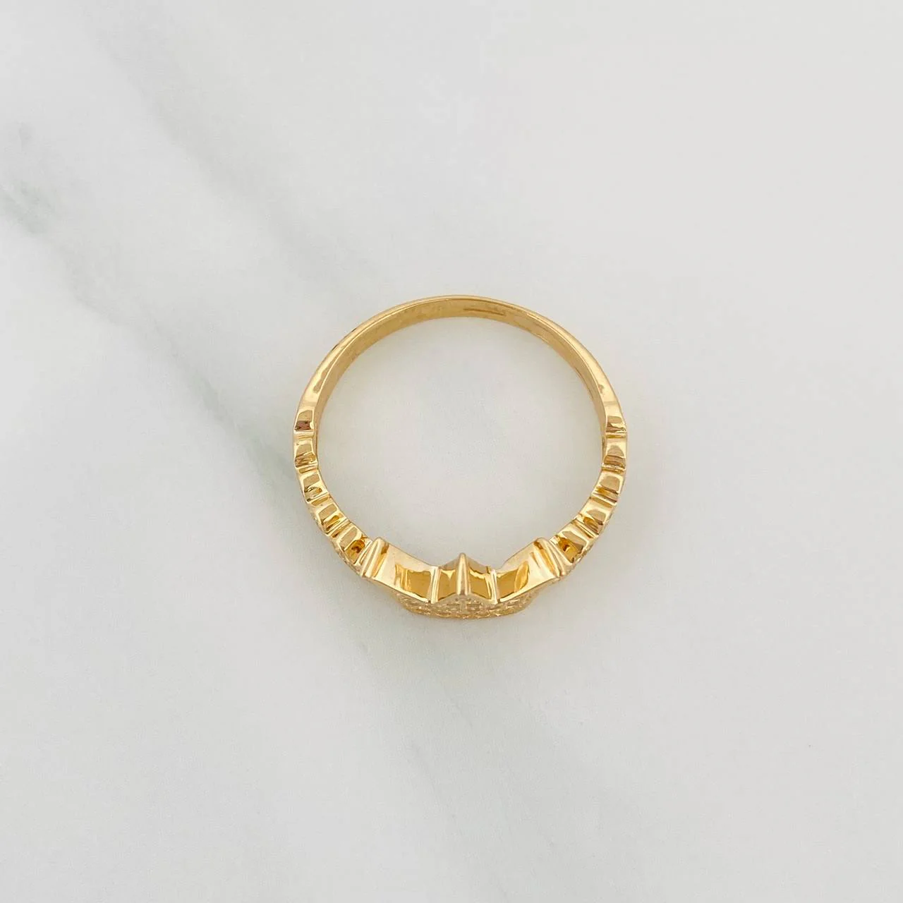 Anillo Corona Corazones 2.55 g / T7 Oro Amarillo 18K - Image 4