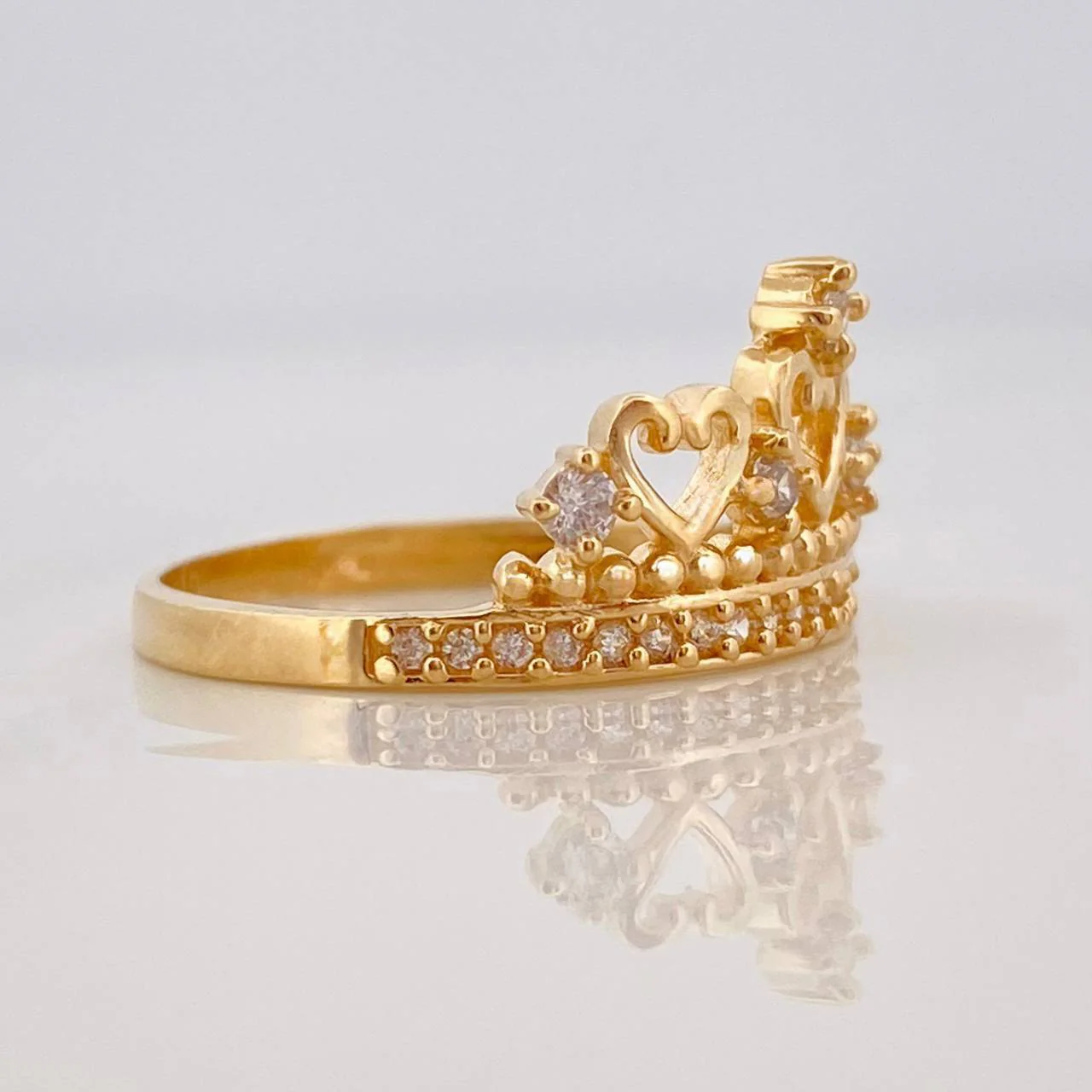 Anillo Corona Corazones 2.65g / T6 Oro Amarillo 18K - Image 2
