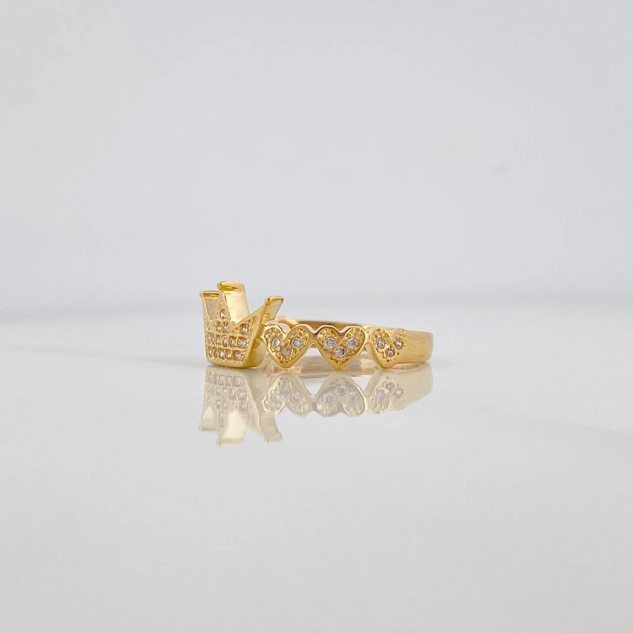 Anillo Corona Corazones 2.8g / T8 Oro Amarillo 18K - Image 2
