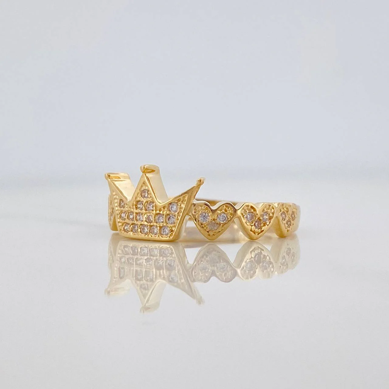 Anillo Corona Corazones 2.8g / T8 Oro Amarillo 18K - Image 3
