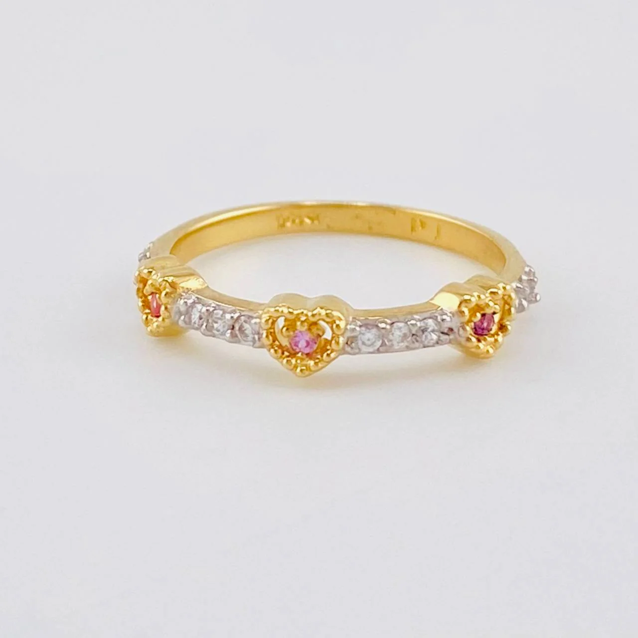 Anillo Corona De Corazones 1.85 g / T5 3/4 Oro Amarillo 18K