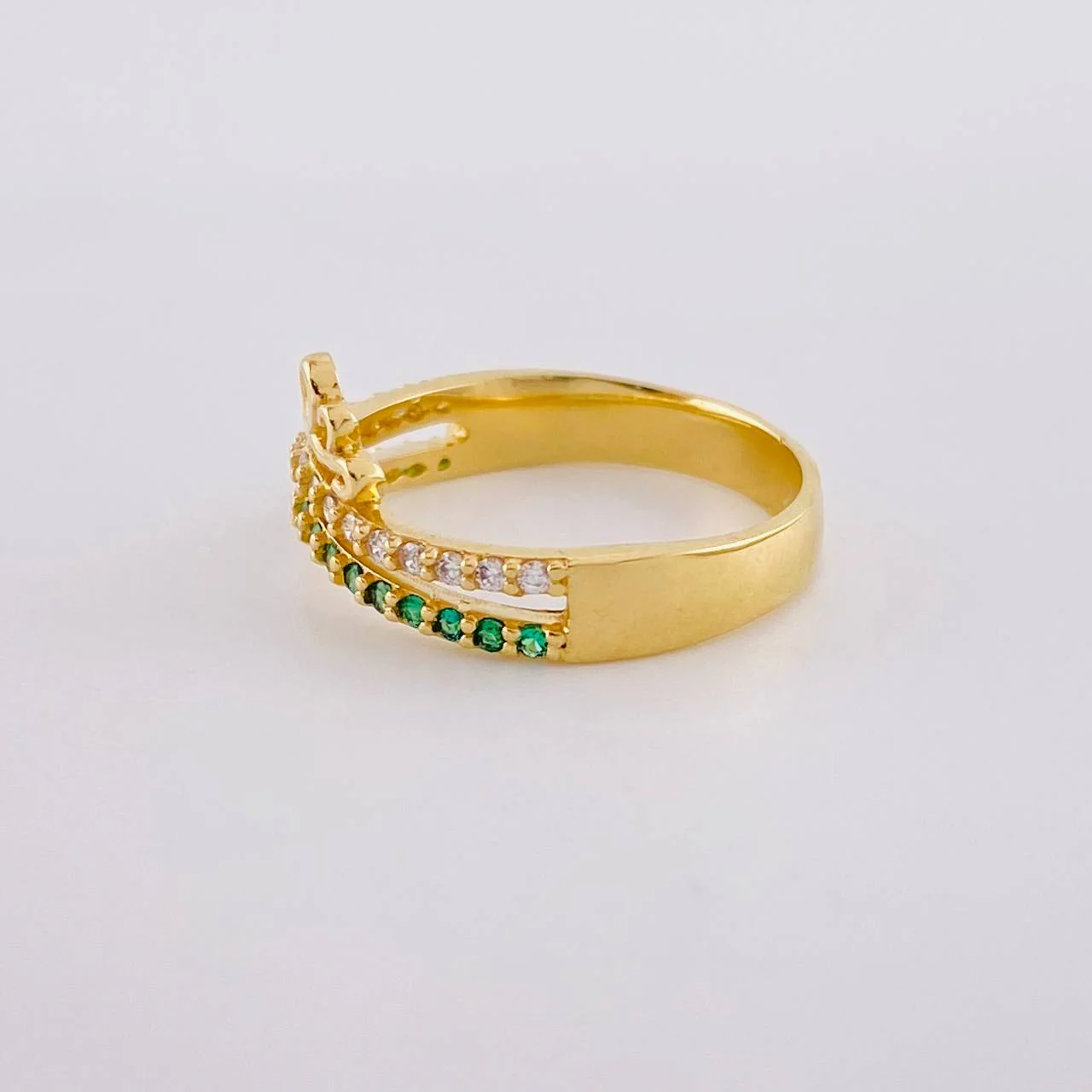 Anillo Corona Doble Linea 3.65 g / T7 3/4 Oro Amarillo 18K - Image 2