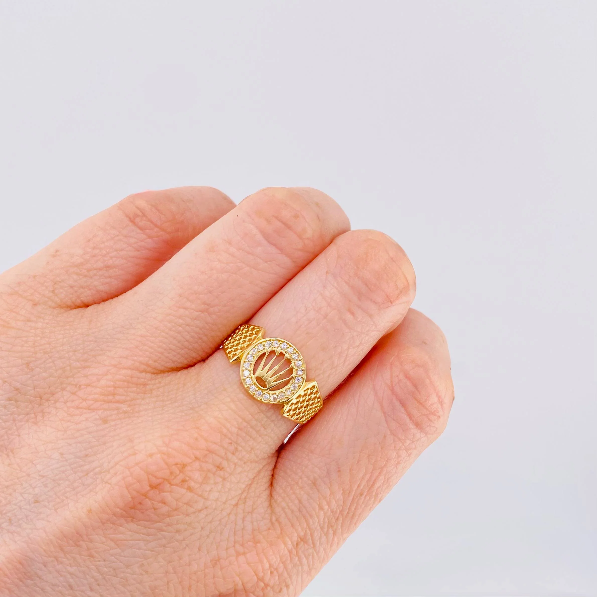 Anillo Corona Maya 2.25 g / T7 3/4 Oro Amarillo 18K - Image 4