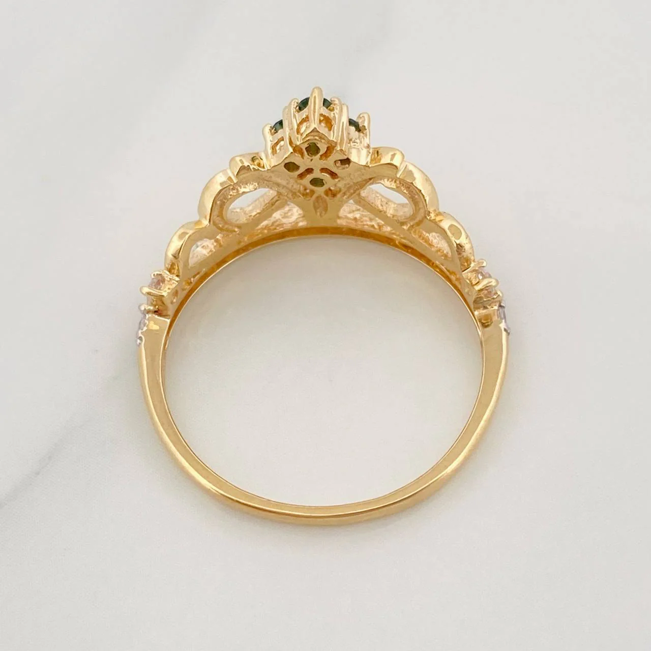 Anillo Corona Olas 2.85g / T7 1/4 Dos Oros Amarillo Blanco 18K - Image 4