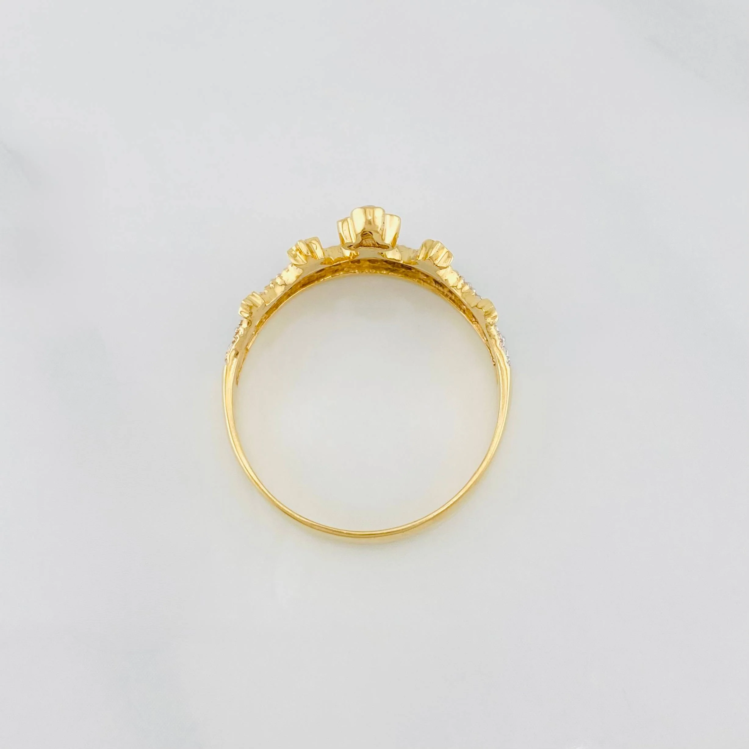 Anillo Corona princesa 2.85g / T7 3/4 Dos Oros Amarillo Blanco 18K - Image 4