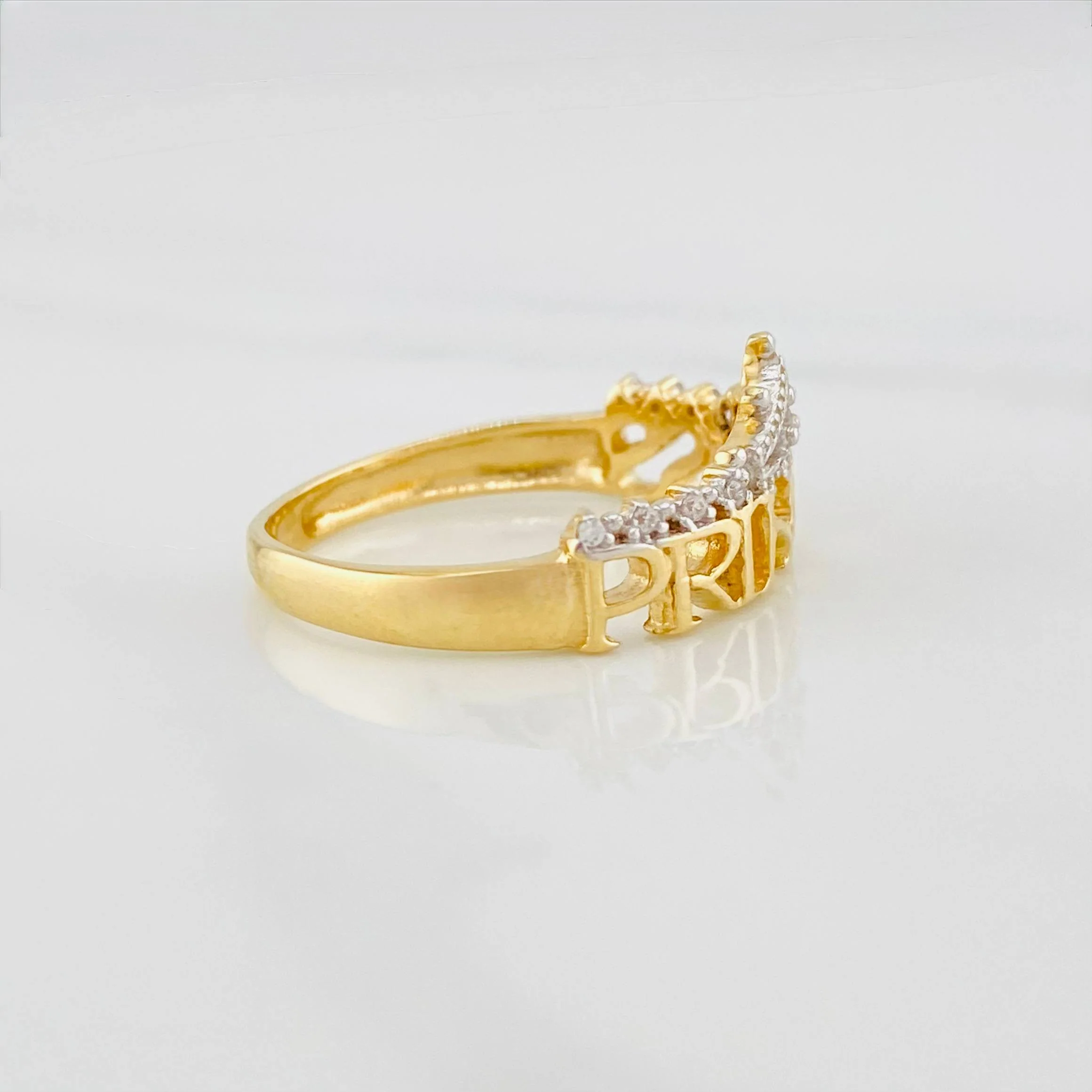 Anillo Corona princess 3.15g / T6 1/2 Dos Oros Amarillo Blanco 18K - Image 3