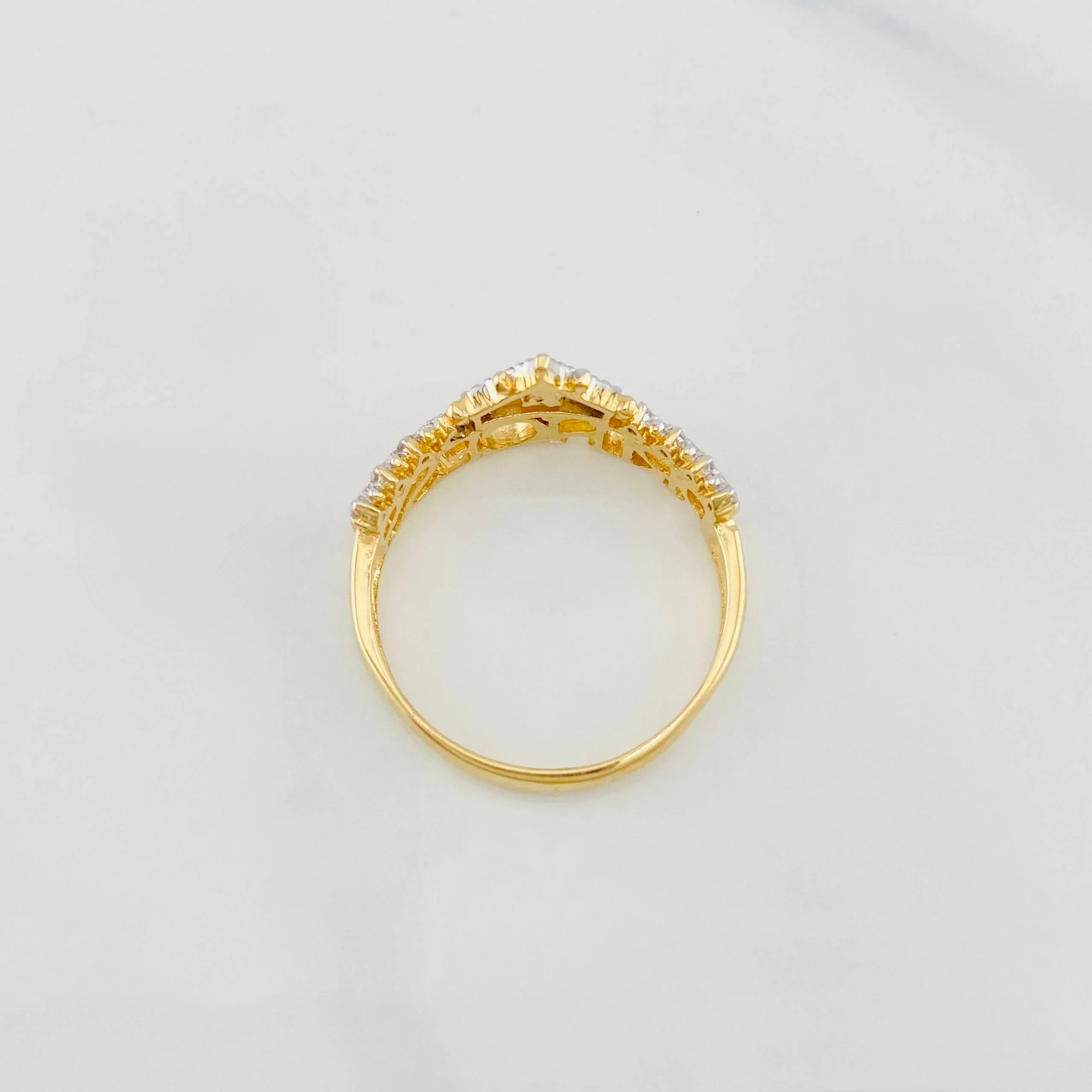 Anillo Corona princess 3.15g / T6 1/2 Dos Oros Amarillo Blanco 18K - Image 4