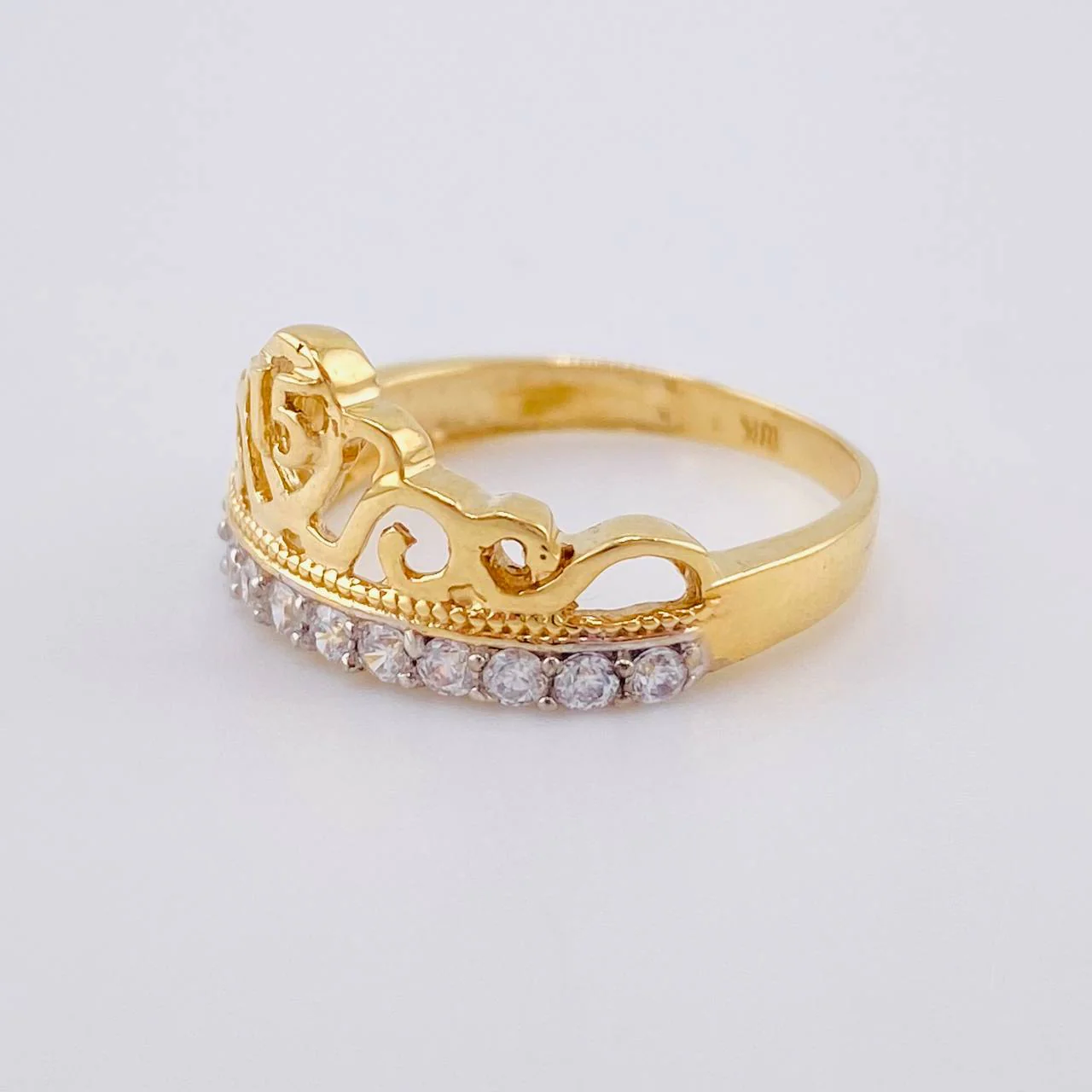 Anillo Corona Quinces 2.55 g / T5 3/4 Oro Amarillo 18K - Image 2