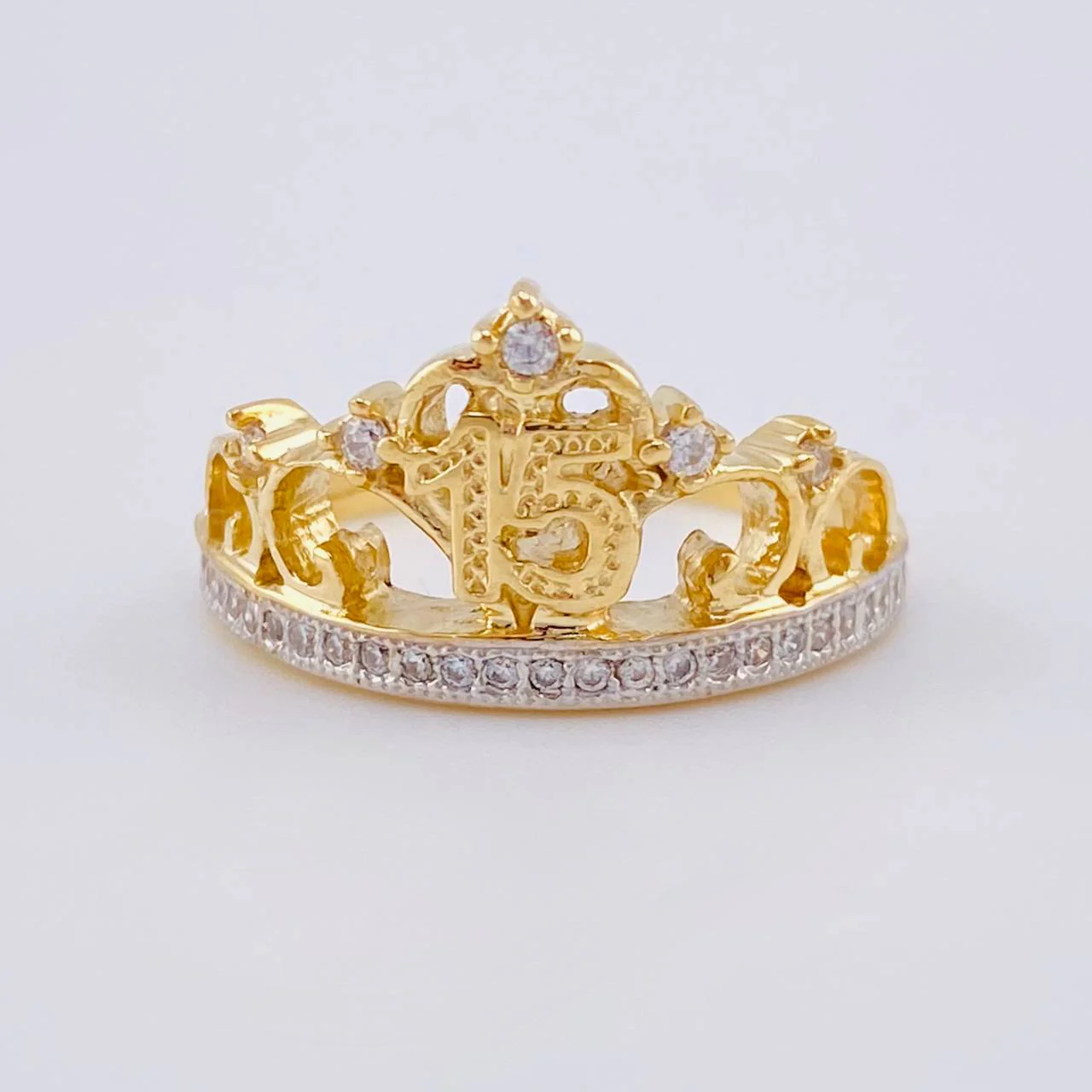Anillo Corona Quinces 4.7 g / T8 Oro Amarillo 18K
