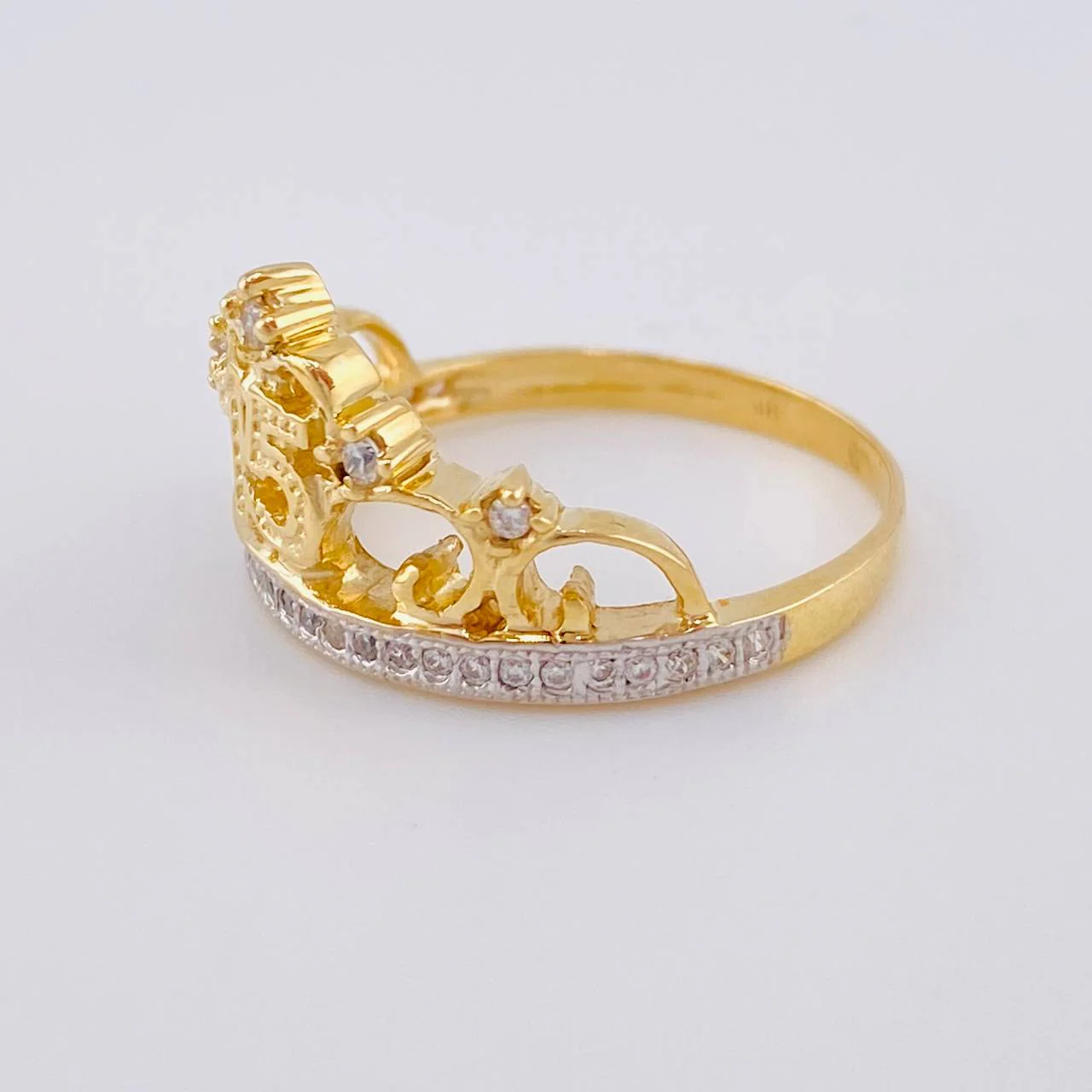 Anillo Corona Quinces 4.7 g / T8 Oro Amarillo 18K - Image 2
