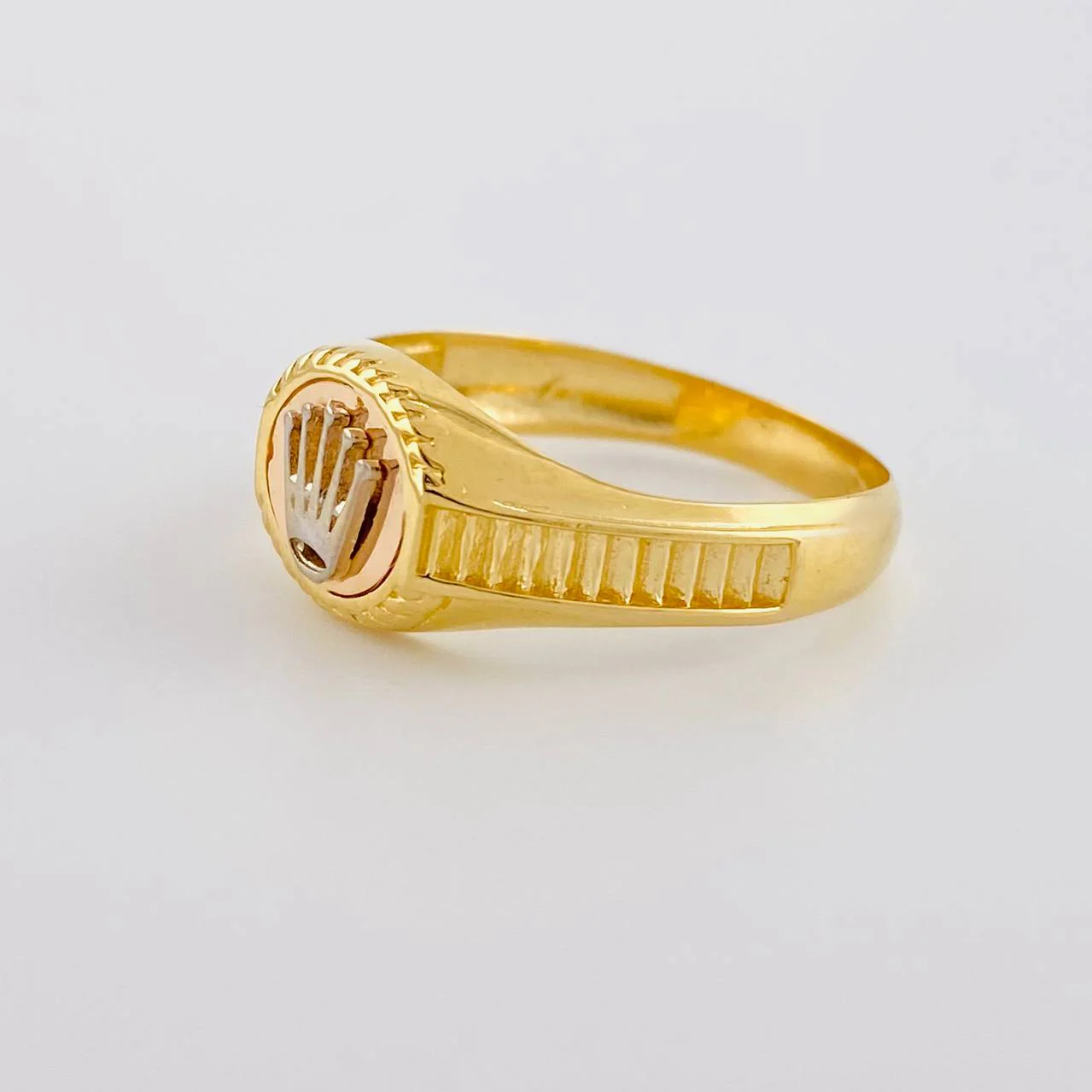 Anillo Corona Rayado 3.3 g / T10 Tres Oros 18K - Image 2