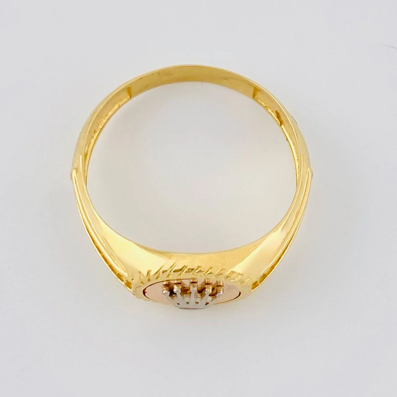 Anillo Corona Rayado 3.3 g / T10 Tres Oros 18K - Image 3