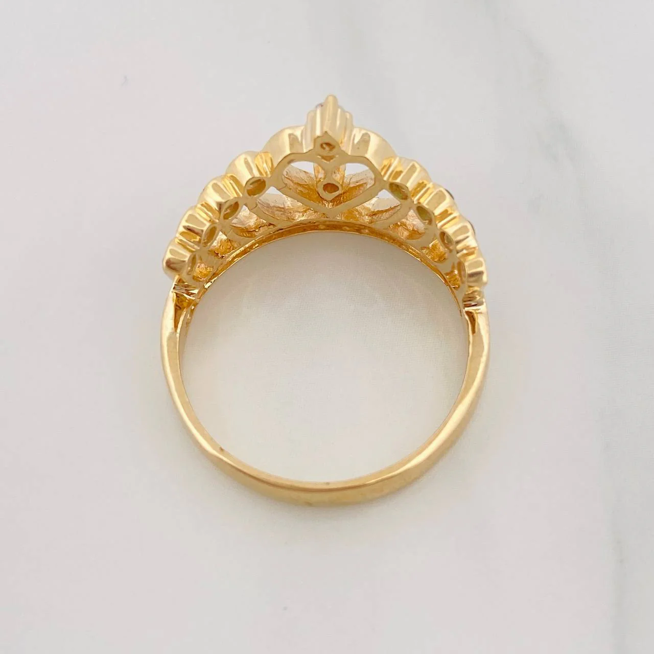 Anillo Corona Real 4.6g / T8 Dos Oros Amarillo Blanco 18K - Image 4
