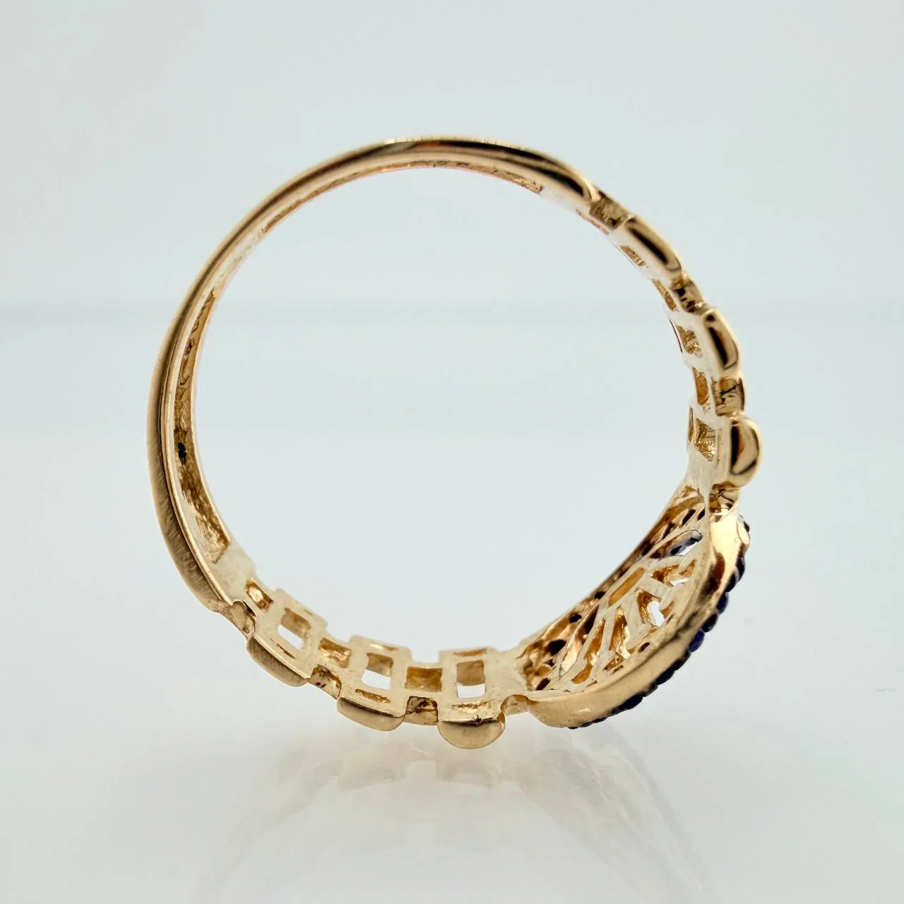 Anillo Correa Corona 2.4gr / T5 1/2 / Dos Oros Negro Amarillo 18K % - Image 6