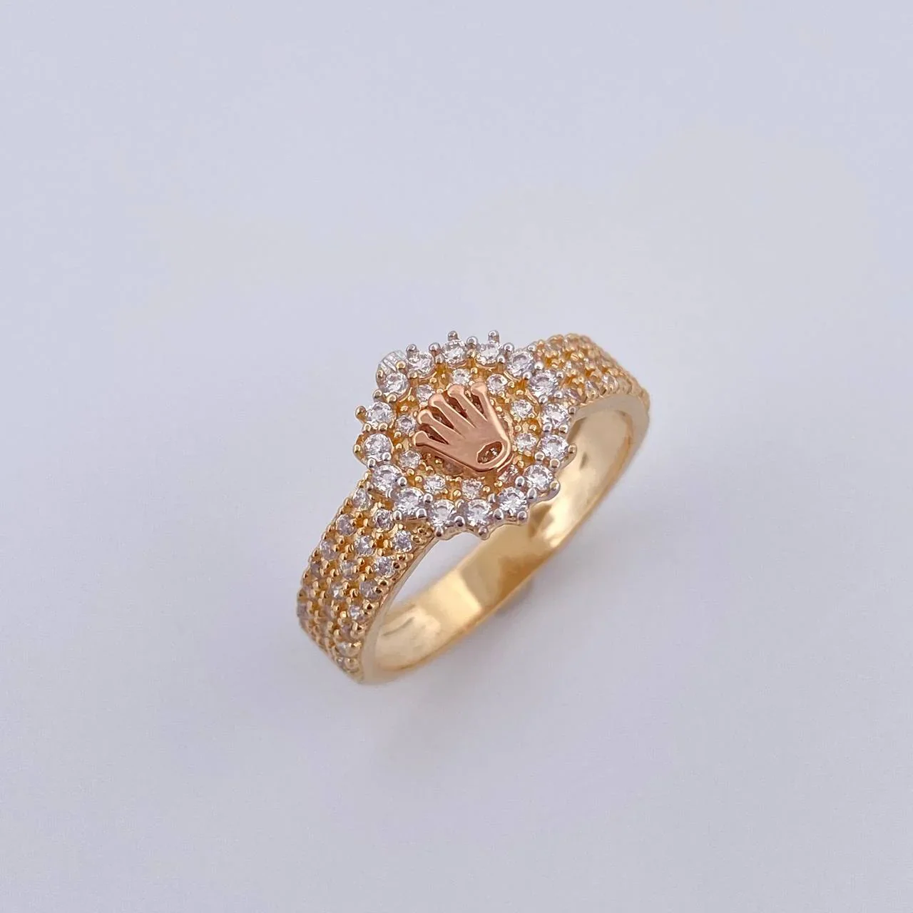 Anillo Correa Corona 3.1 g / T6 Dos Oros Amarillo Rosa 18K