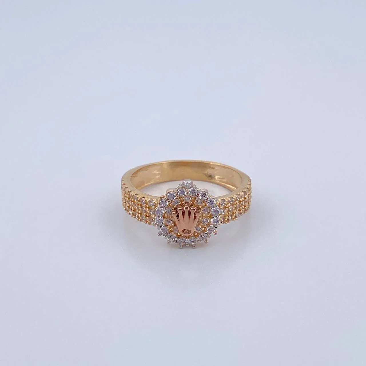 Anillo Correa Corona 3.1 g / T6 Dos Oros Amarillo Rosa 18K - Image 2