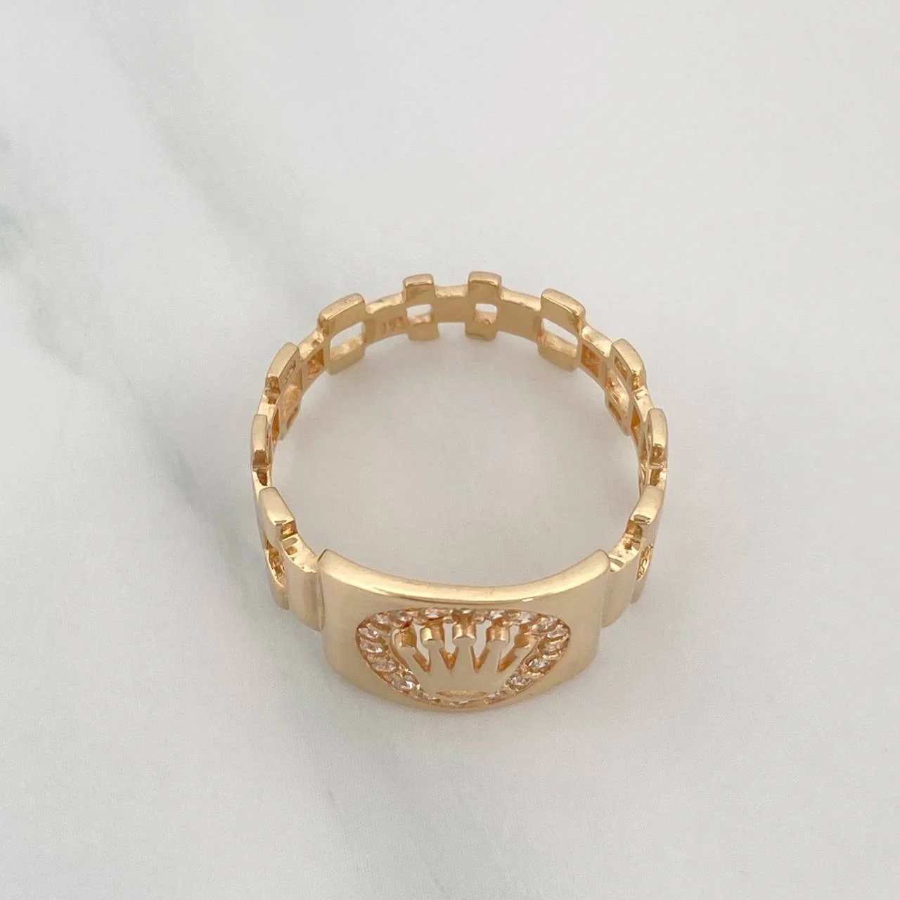 Anillo Correa Corona 3.4 g / T8 1/2 Oro Amarillo 18K - Image 3