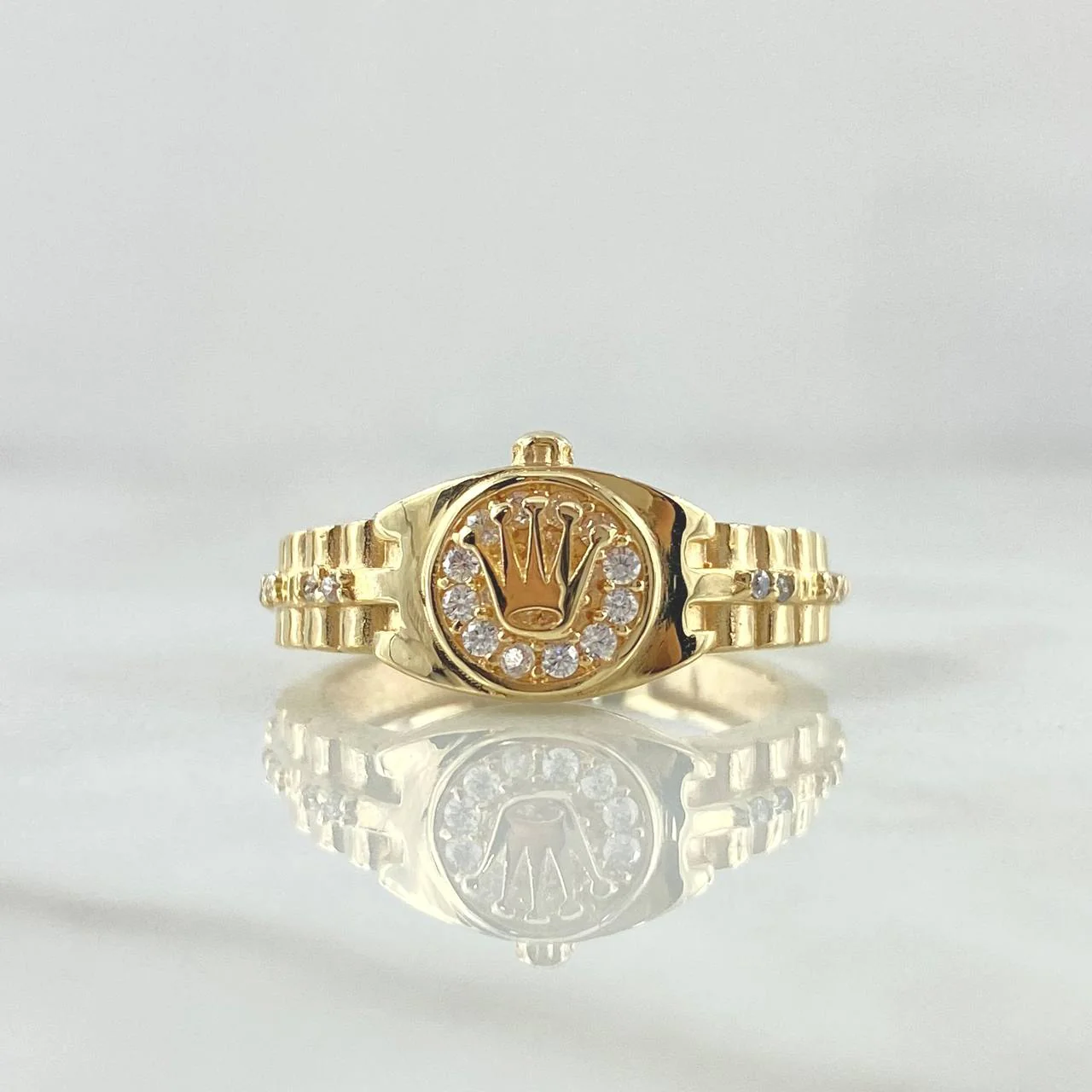 Anillo Correa Corona 4.05g / T7 1/2 Oro Amarillo 18K
