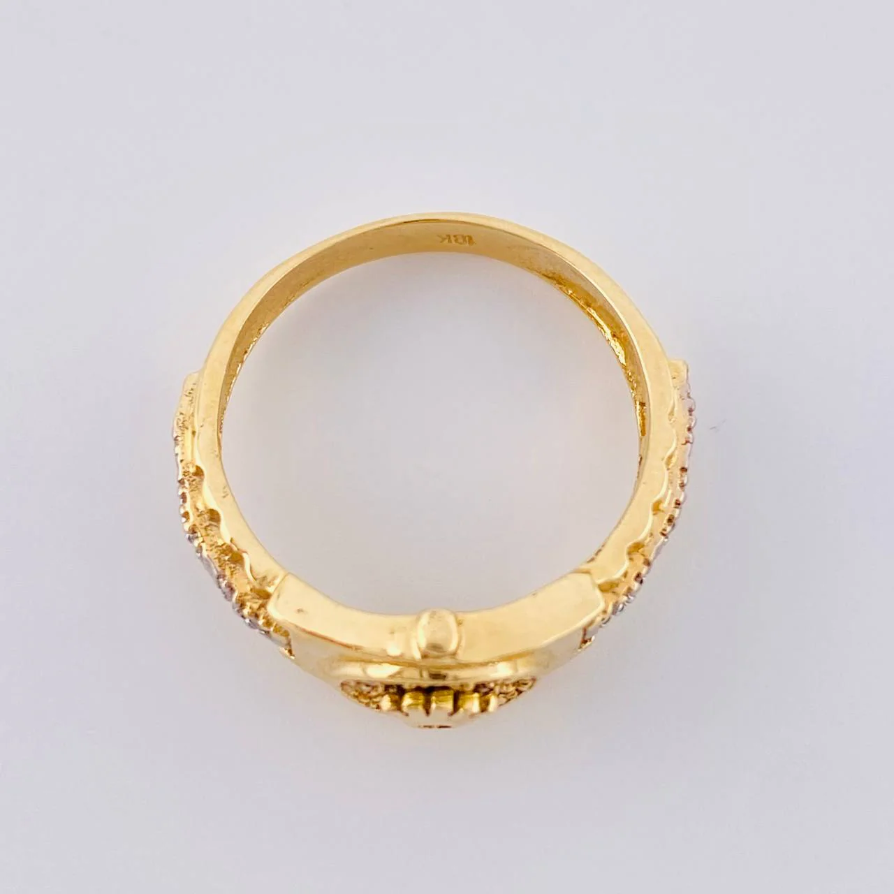 Anillo Correa Corona 4 g / T6 Dos Oros Amarillo Blanco 18K - Image 3