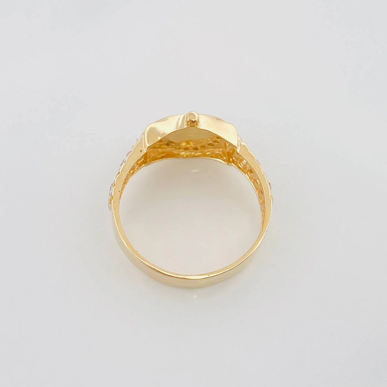 Anillo Correa Corona 5.5 g / T10 Dos Oros Amarillo Blanco 18K - Image 4