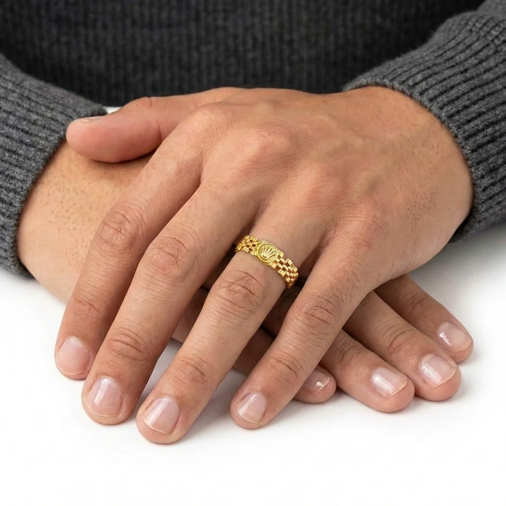 Anillo Correa Sello Corona 3.4 g / T7 Oro Amarillo 18K - Image 2