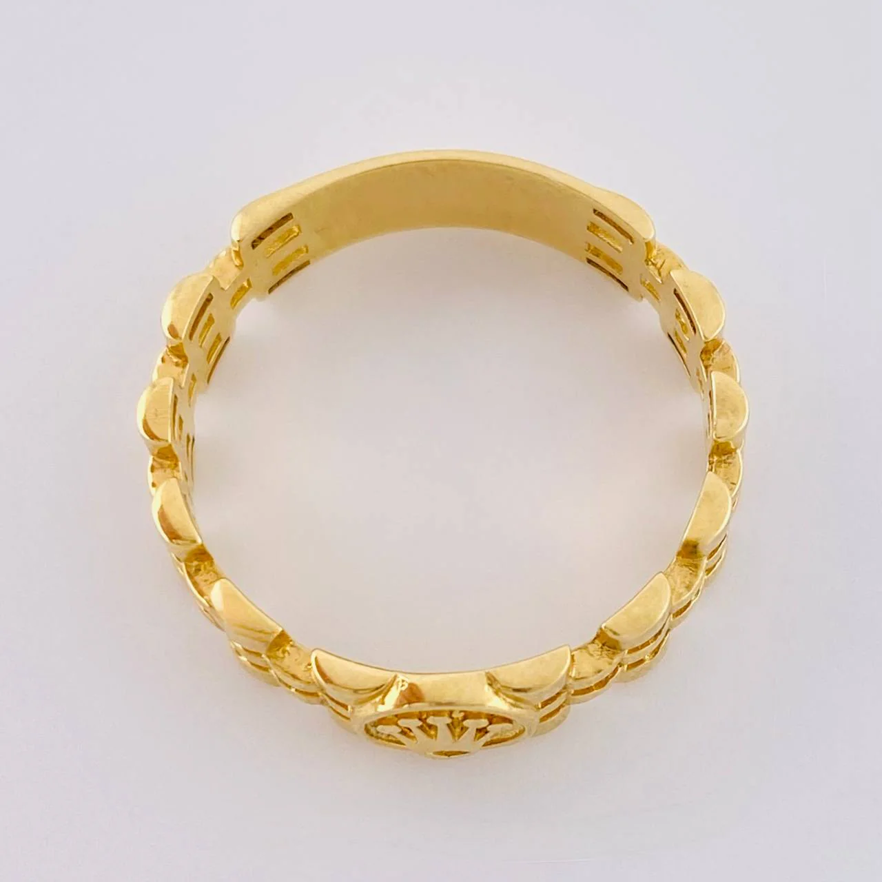 Anillo Correa Sello Corona 3.6 g / T8 Oro Amarillo 18K - Image 4