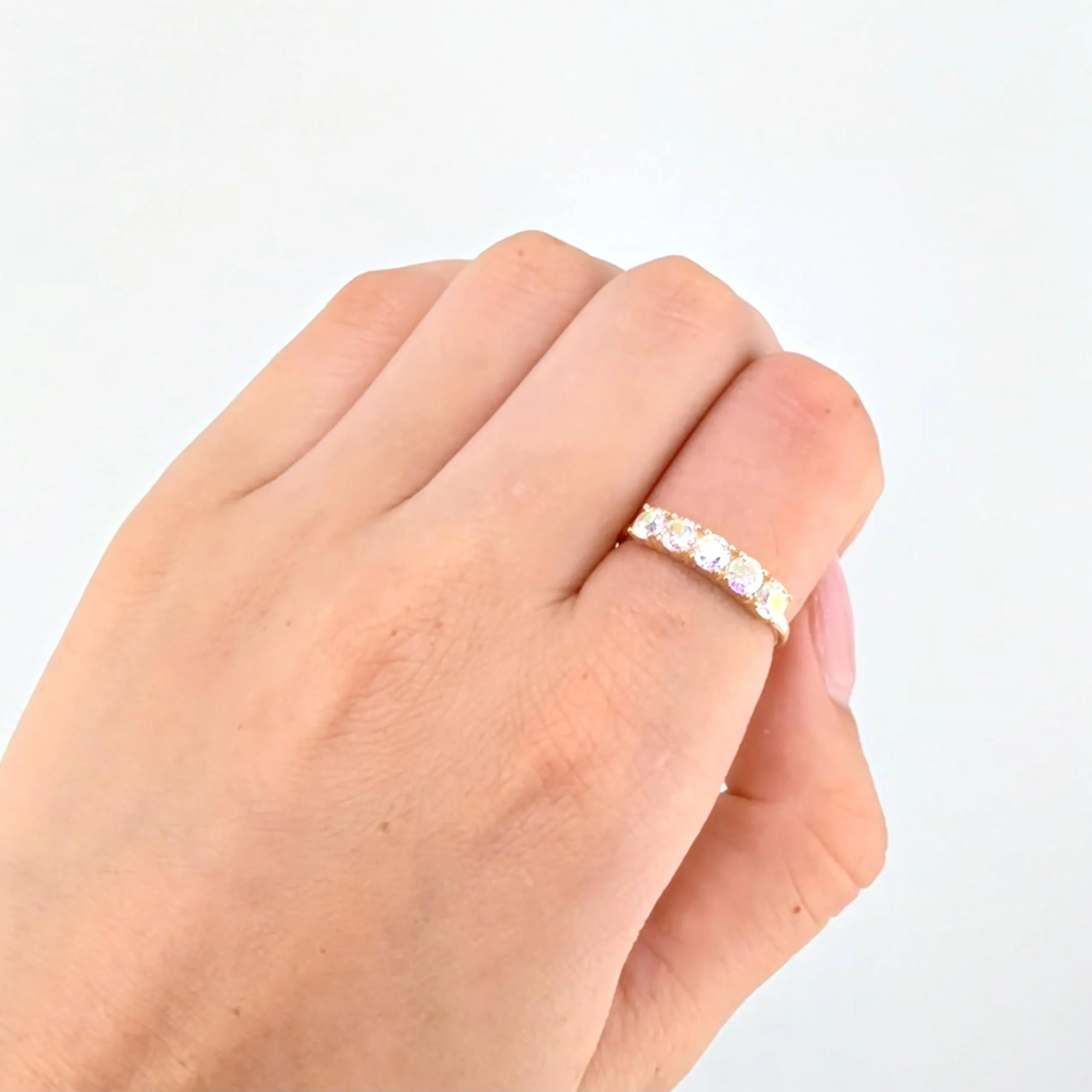 Anillo Cristal de Luna 2.1gr / T6 1/4 / Oro Amarillo 18K - Image 4