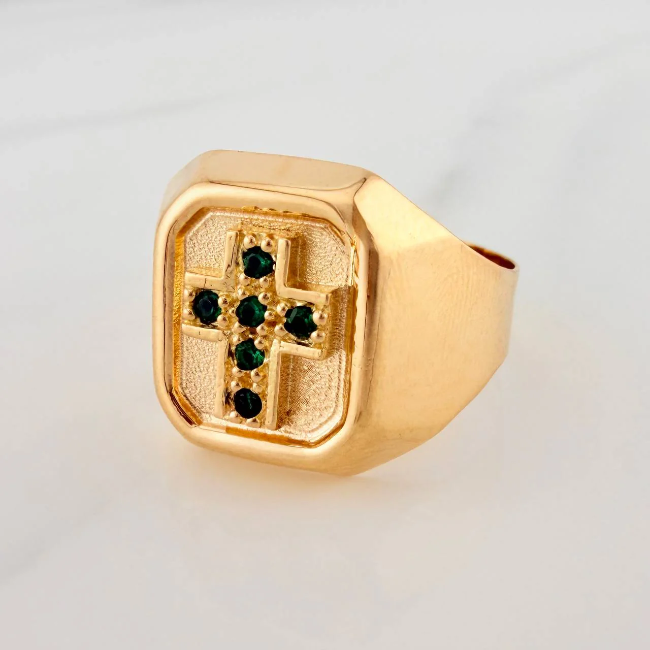 Anillo Cruz 3.8gr / T10 1/2 / Oro Amarillo 18K $ - Image 2