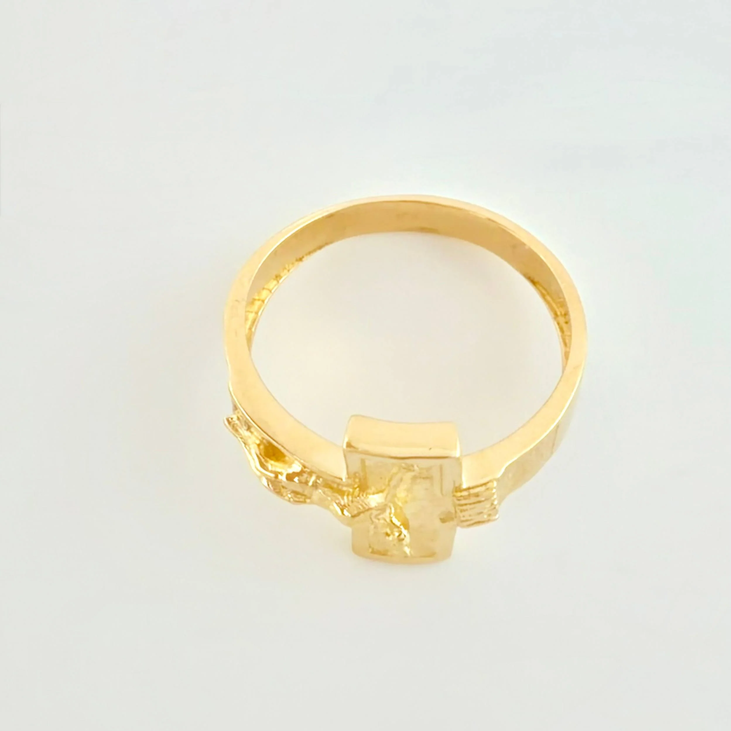 Anillo Cruz Cristo 3.9gr / T6 3/4 / Oro Amarillo 18K © - Image 3