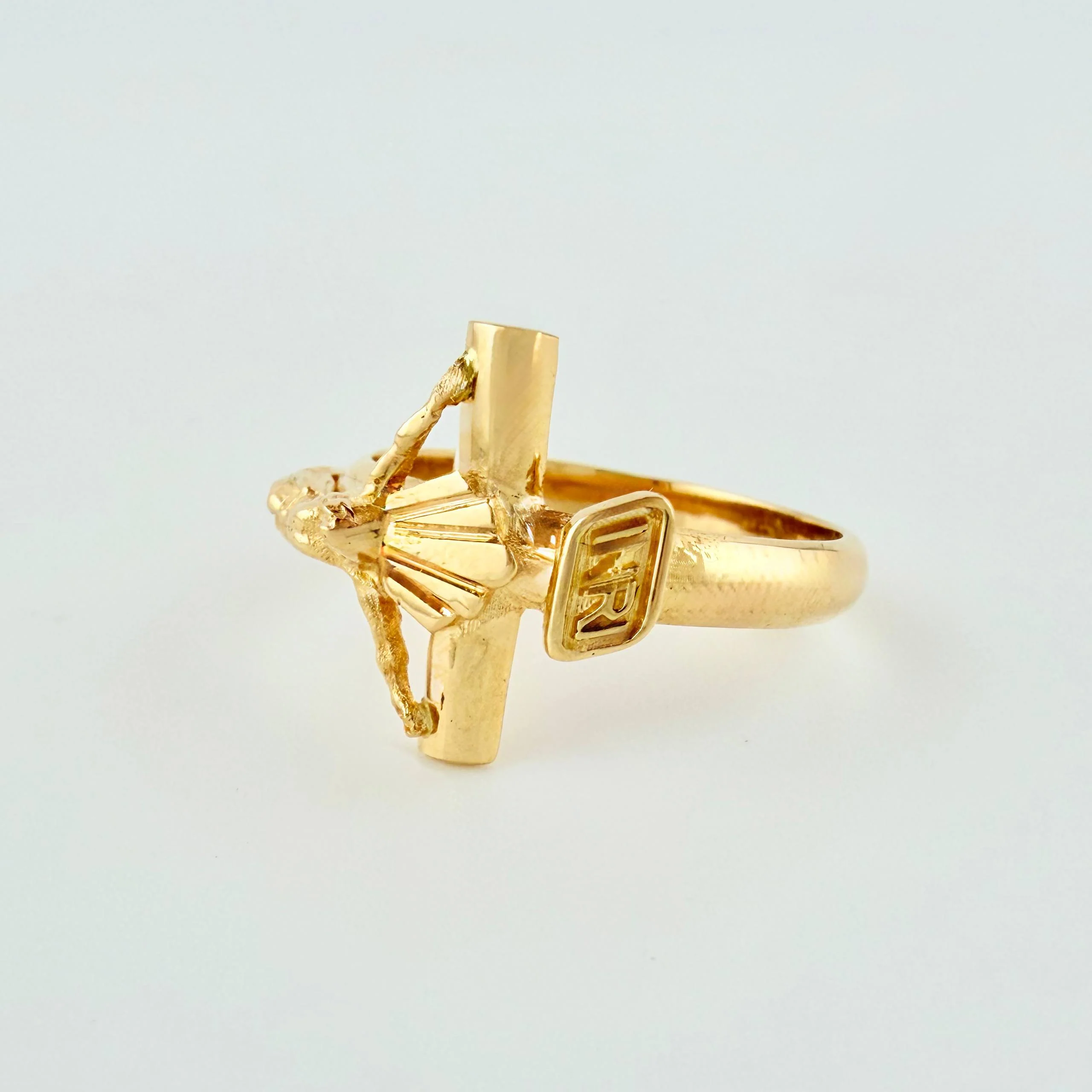 Anillo Cruz Cristo 4.3gr / T9 / Oro Amarillo 18K © - Image 2