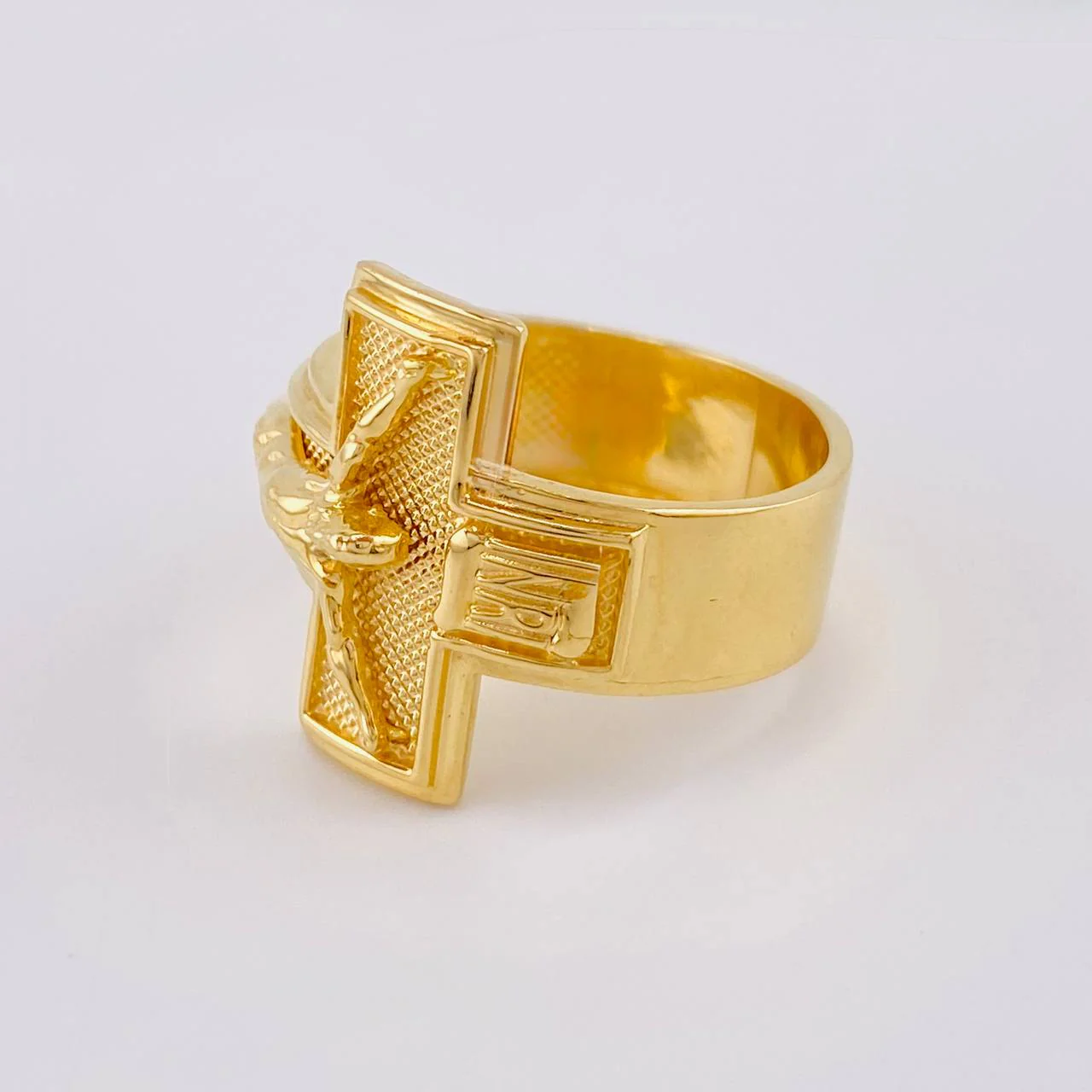 Anillo Cruz Cristo Punteada 6.55 g / T9 1/2 Oro Amarillo 18K - Image 2