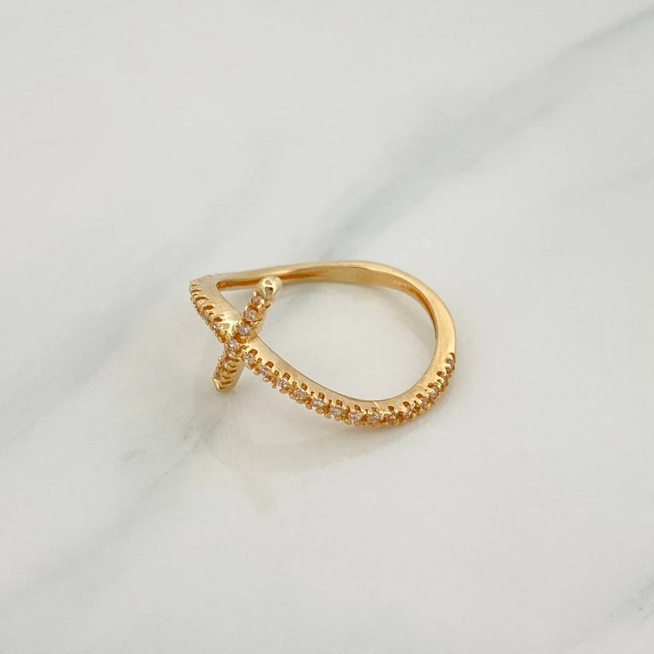 Anillo Cruz Ola 1.7 g / T6 1/2 Oro Amarillo 18K - Image 4