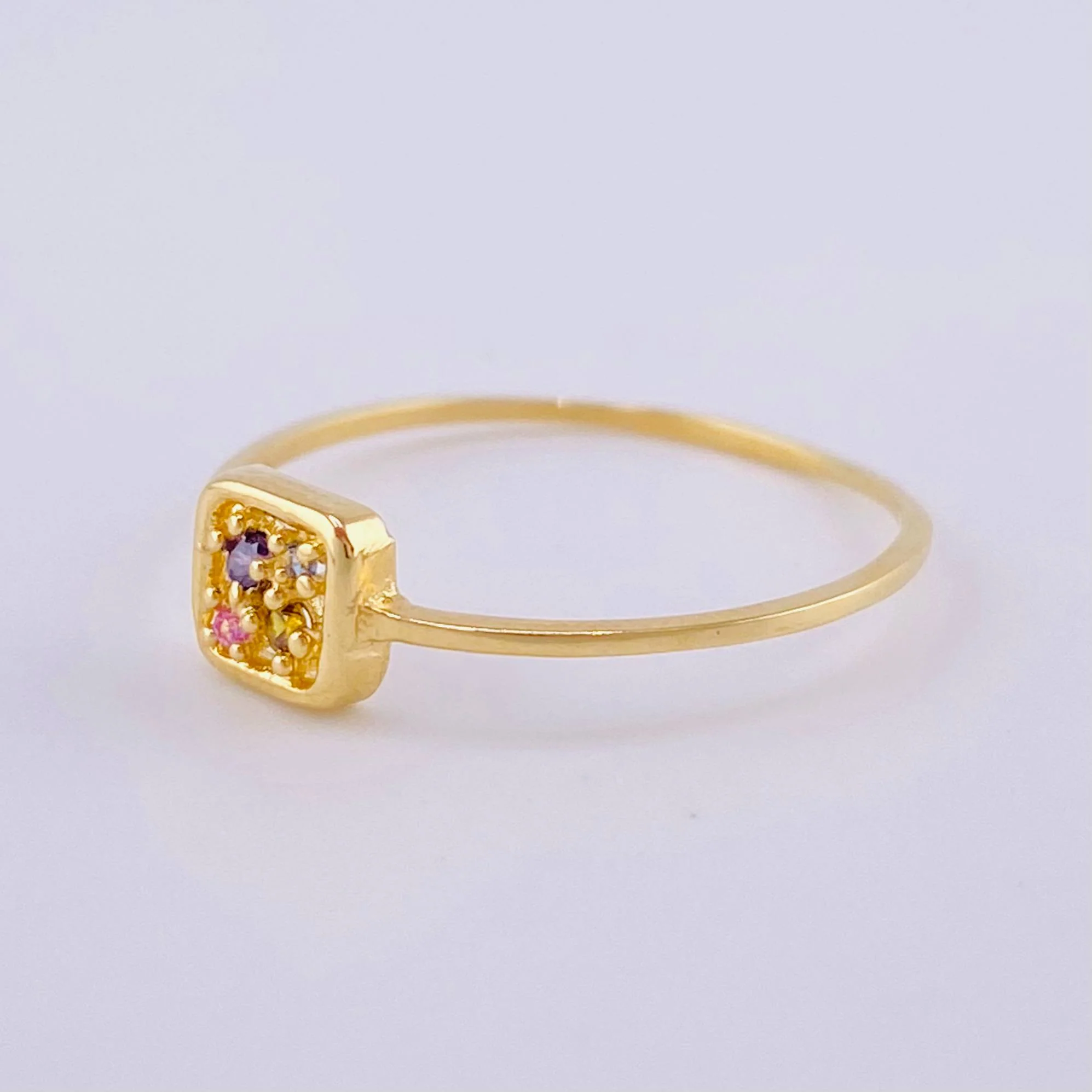 Anillo Cuadro Triqui 0.95 g / T8 Oro Amarillo 18K - Image 2