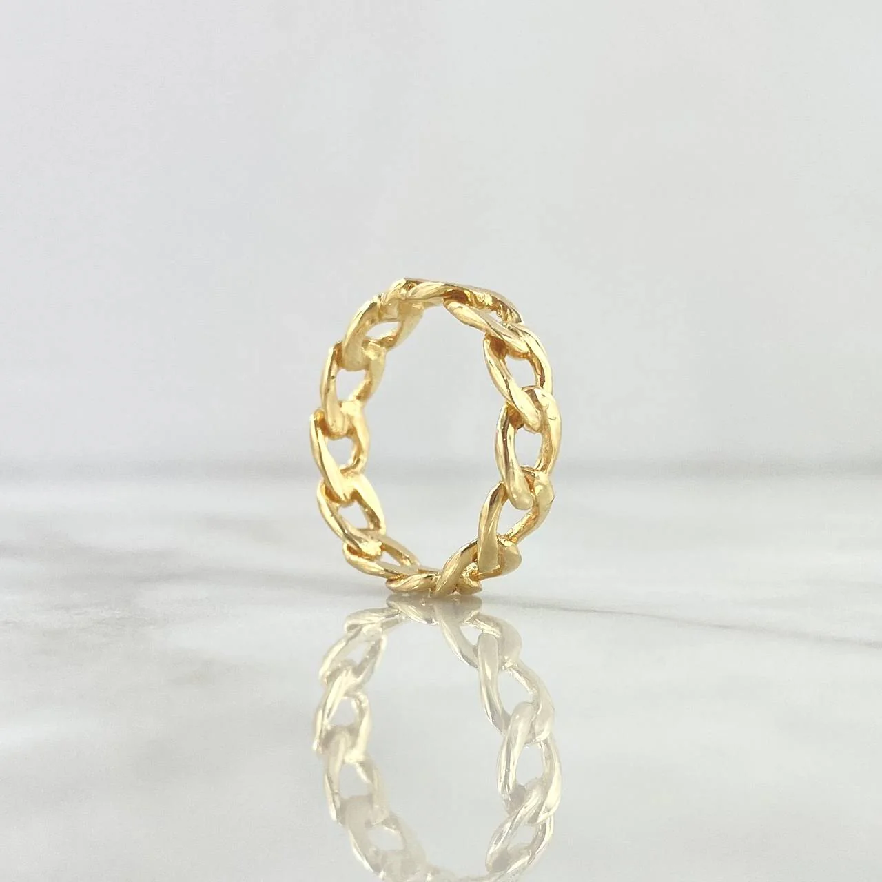 Anillo Cubano 2.4gr / T8 / Oro Amarillo 18K * - Image 4