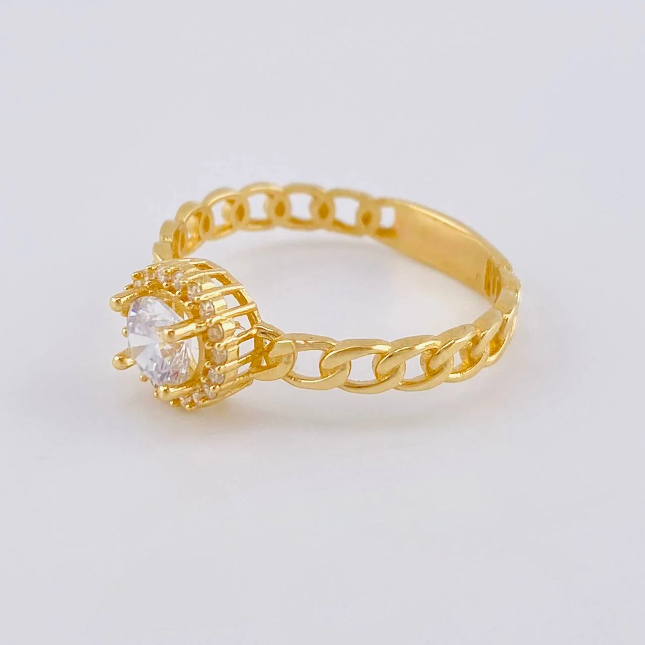 Anillo Cubano Halo 2.5 g / T8 Oro Amarillo 18K - Image 2