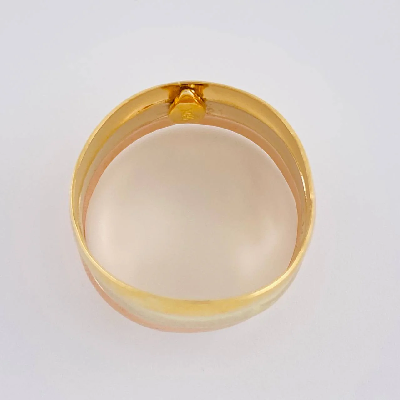 Anillo Curvo Tres Lineas 3.05 g / T6 1/2 Tres Oros 18K - Image 3