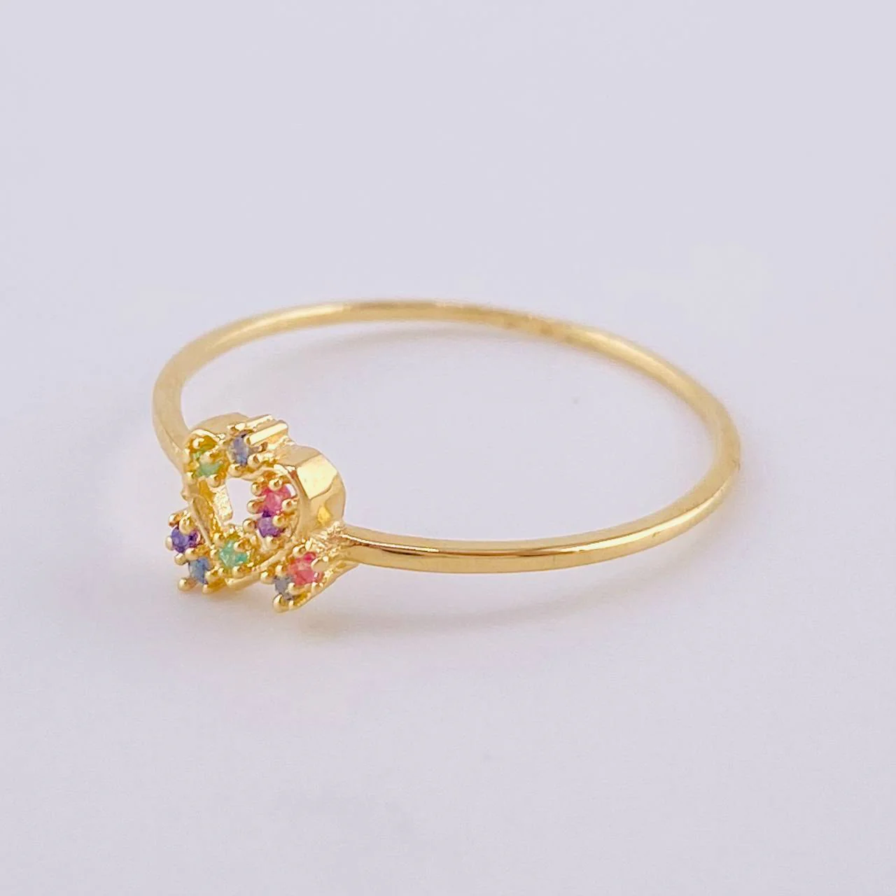 Anillo Destellos Corazón 1.05 g / T8 1/4 Oro Amarillo 18K - Image 2