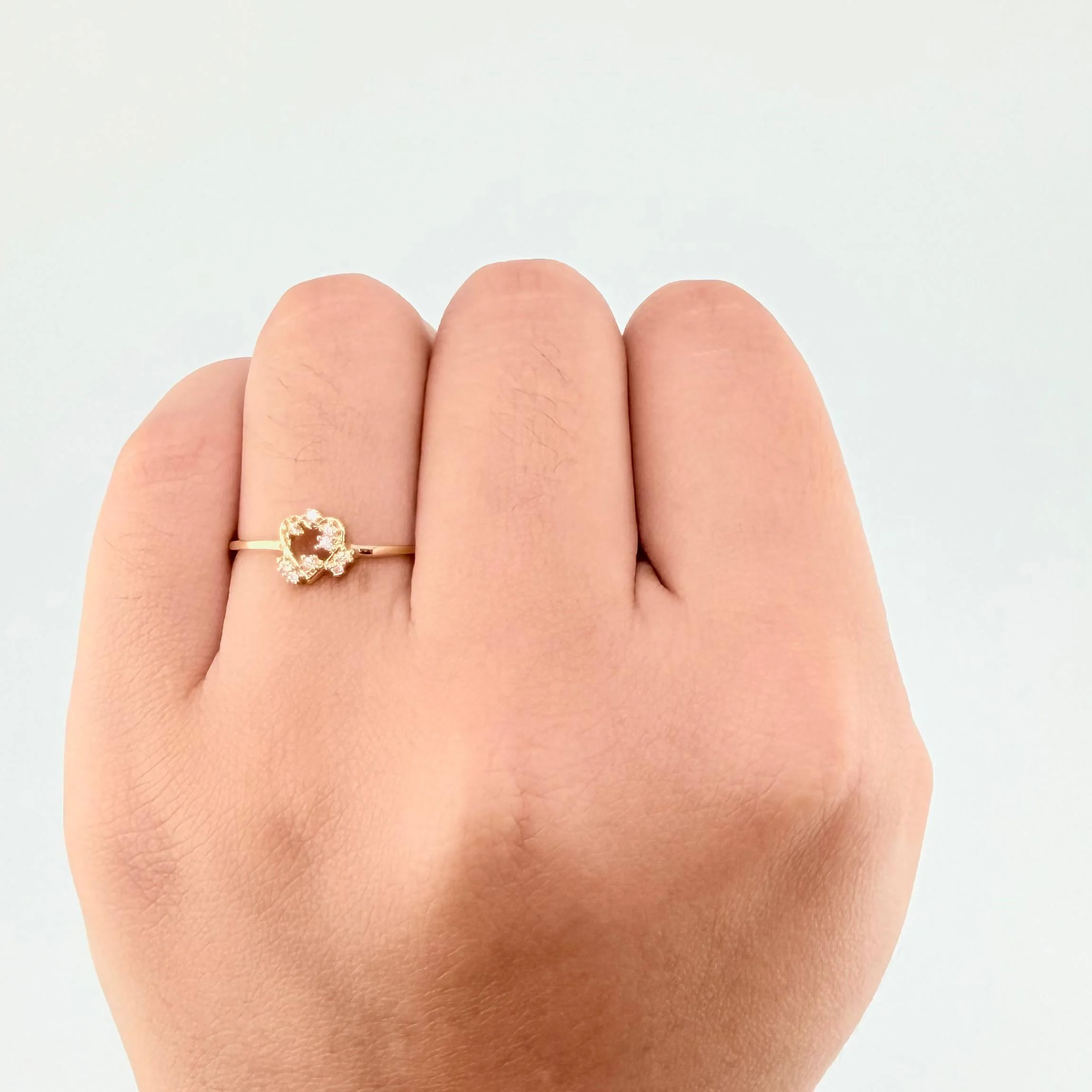 Anillo Destellos Corazón 1 g / T8 3/4 Oro Amarillo 18K - Image 4