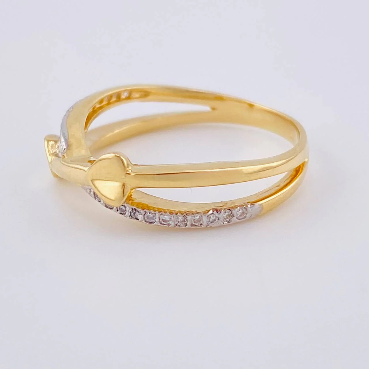 Anillo Entrelezado Corazones 3.55 g / T7 1/4 Oro Amarillo 18K - Image 2