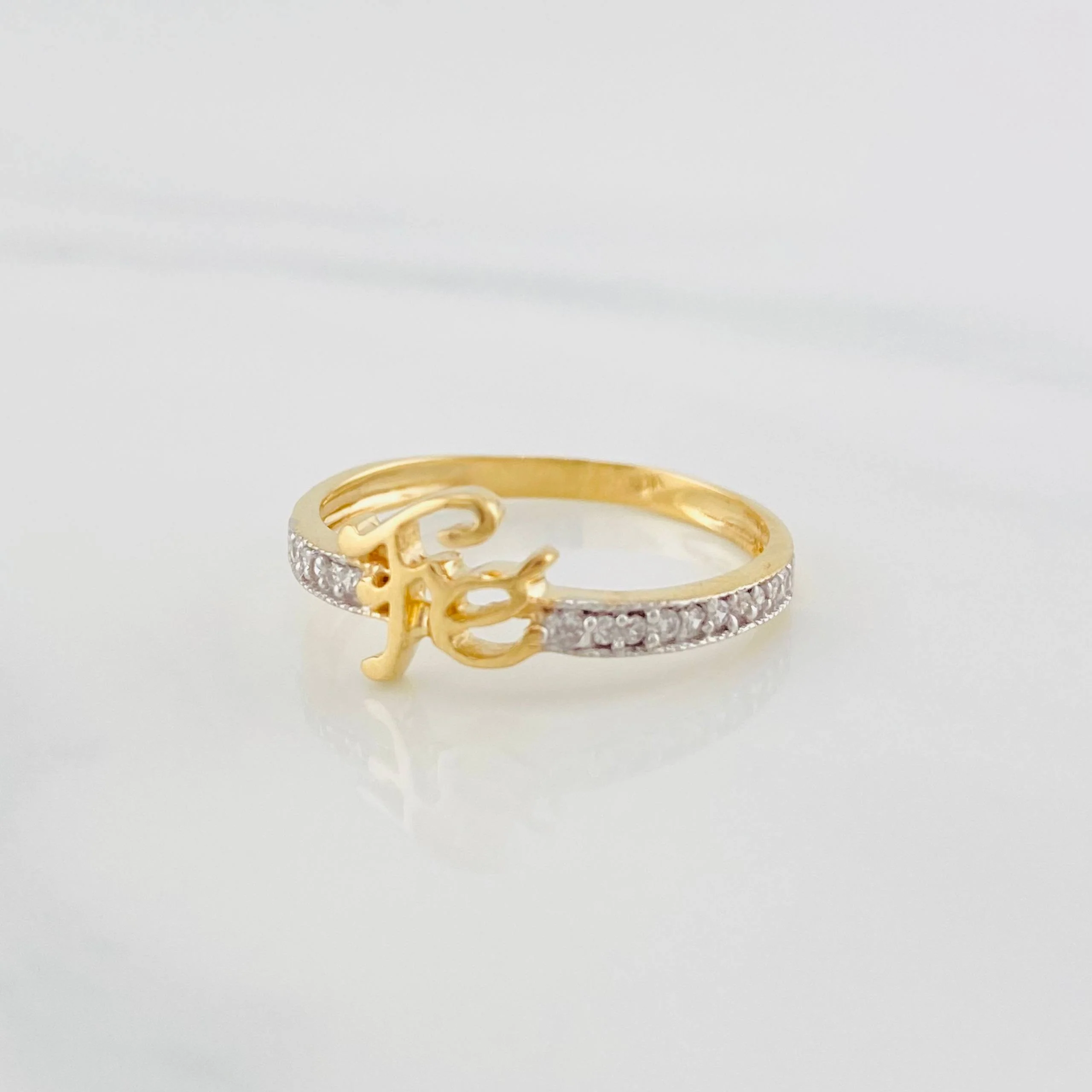 Anillo Fe 1.6g / T6 1/4 Dos Oros Amarillo Blanco 18K - Image 2