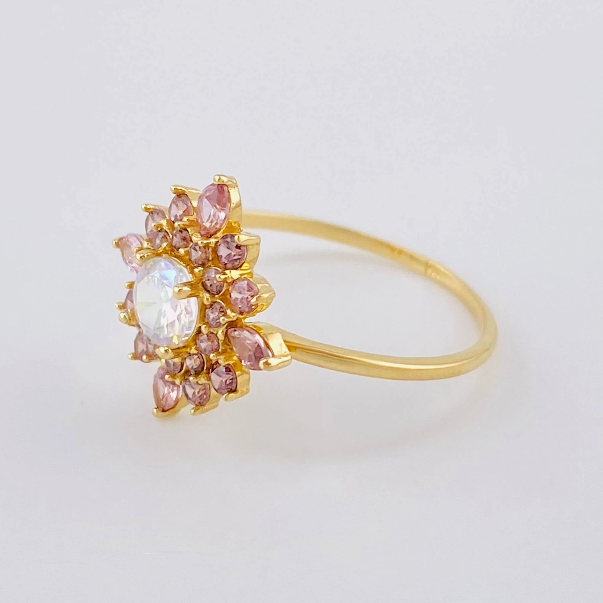 Anillo Flor Estrellada 1.9 g / T6 1/4 Oro Amarillo 18K Nac.Esp. - Image 2