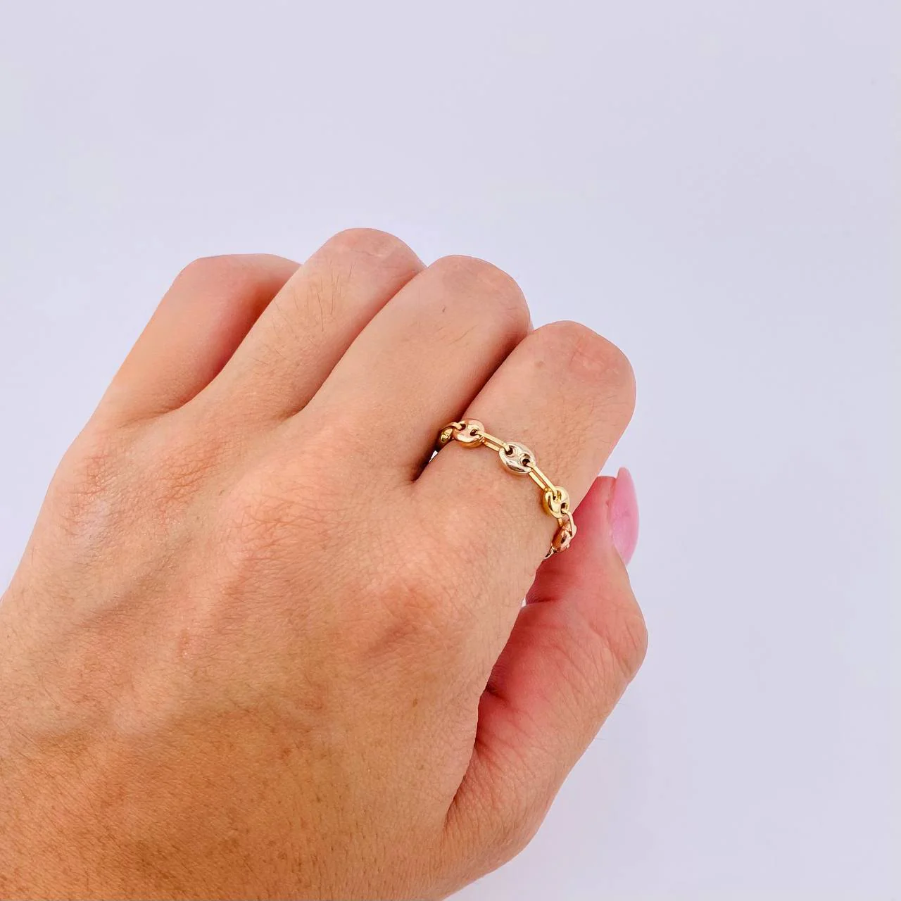 Anillo Gc 0.75gr / T11 3/4 / 3.4mm Tres Oros 18K - Image 3